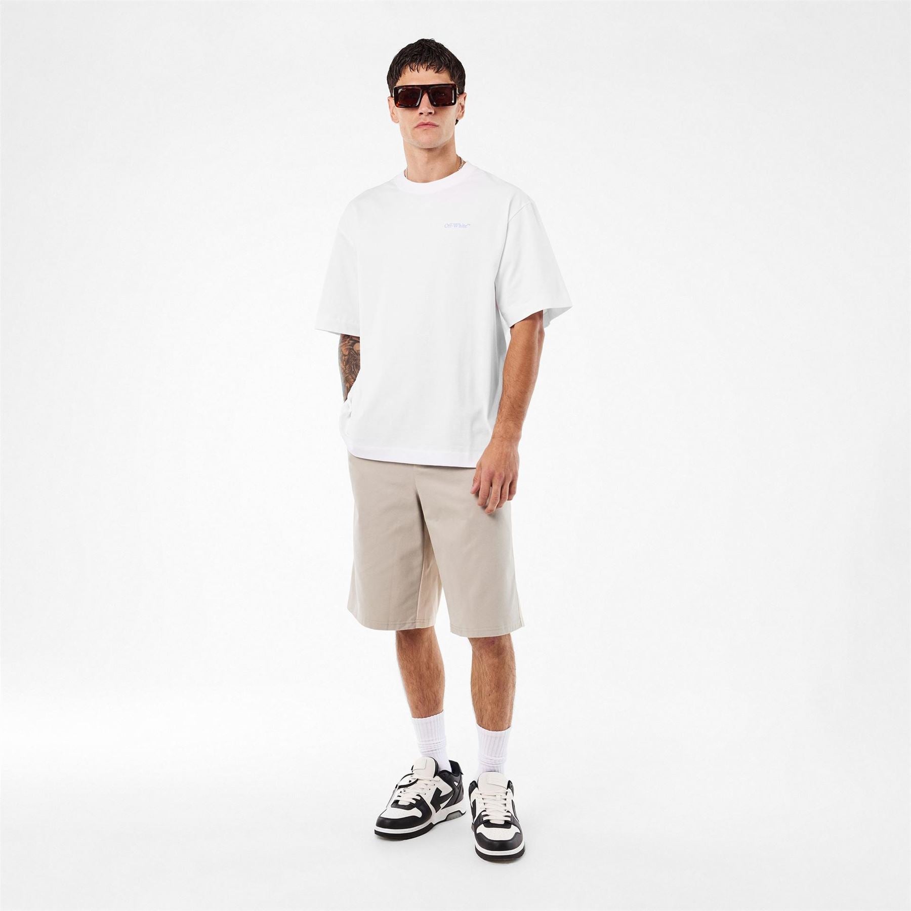 Off White Barber Skate Crew Neck Short Sleeve T-Shirt