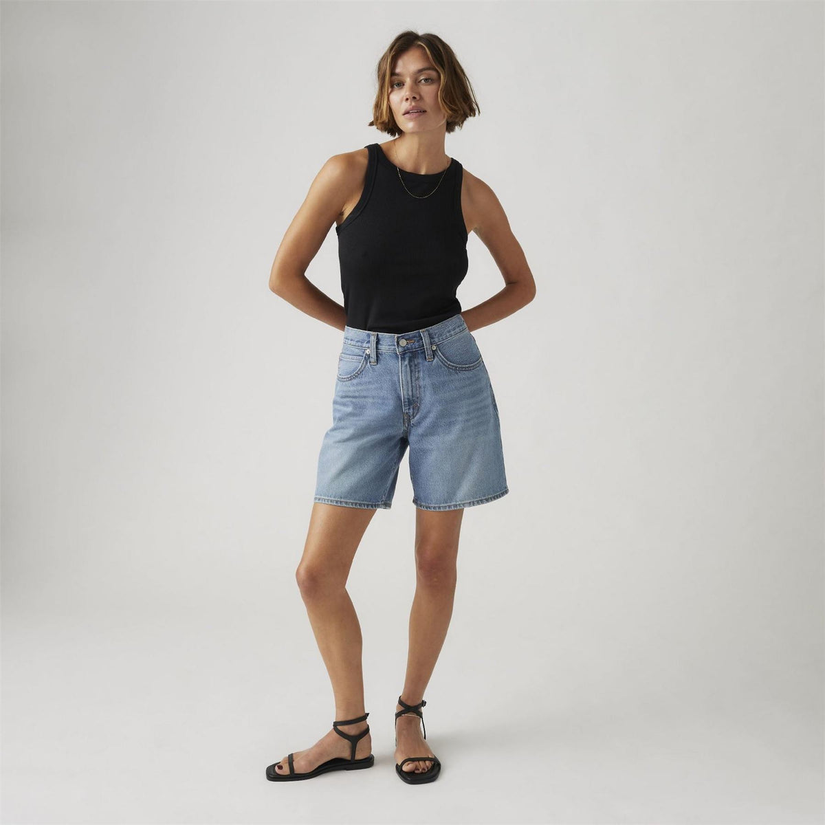 Levis 94 Baggy Fit Medium Wash Denim Shorts