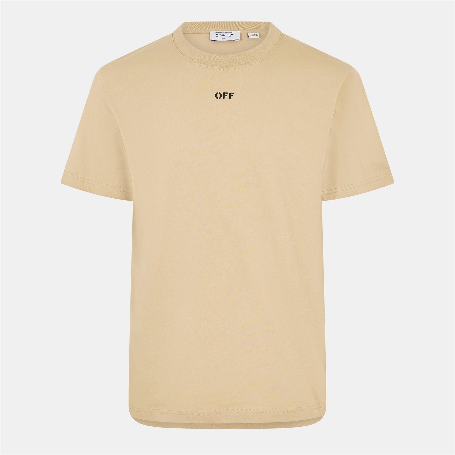 Off White Slim Fit Crew Neck Short Sleeve T-Shirt