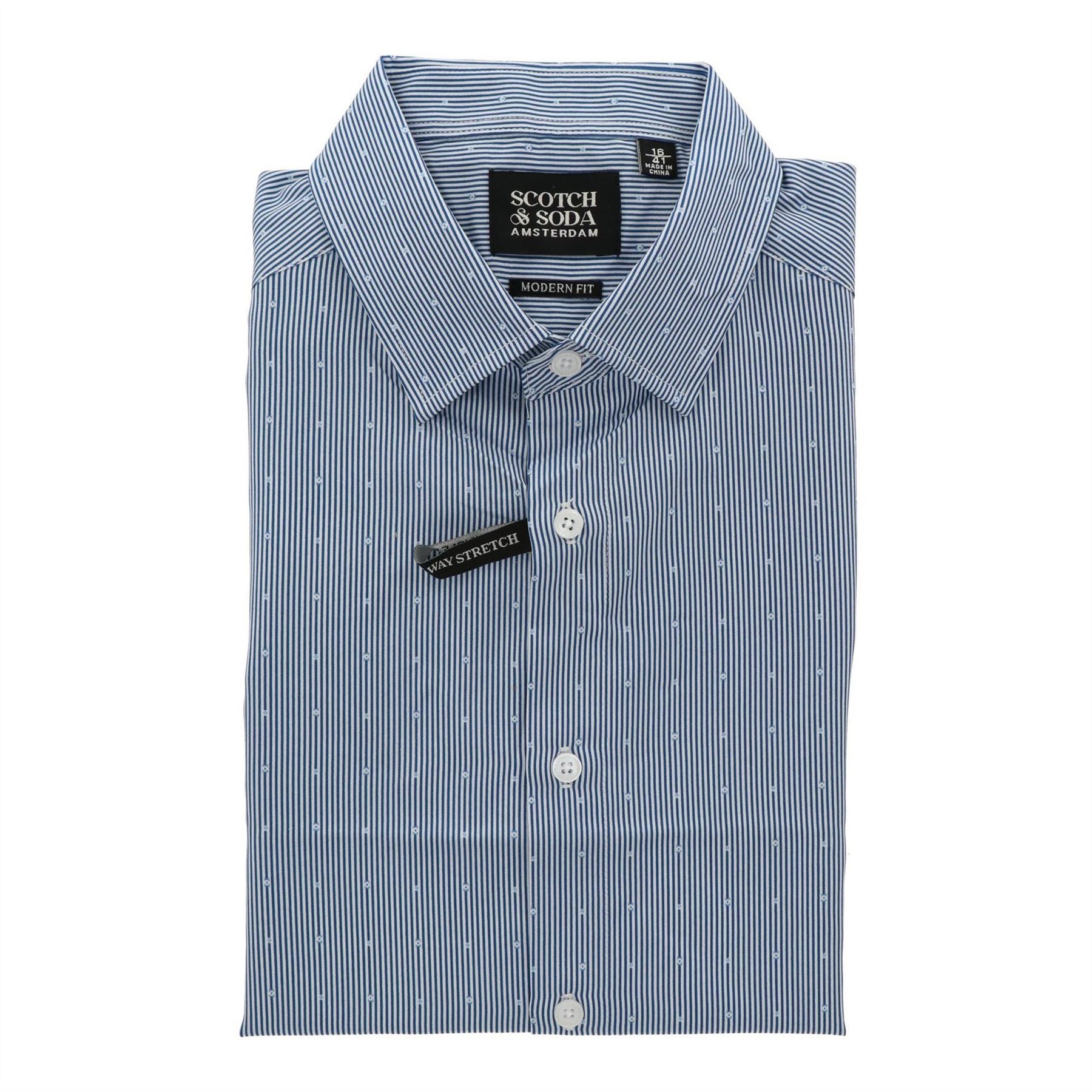 Scotch and Soda Pattern Collared Neck Long Sleeve Shirt