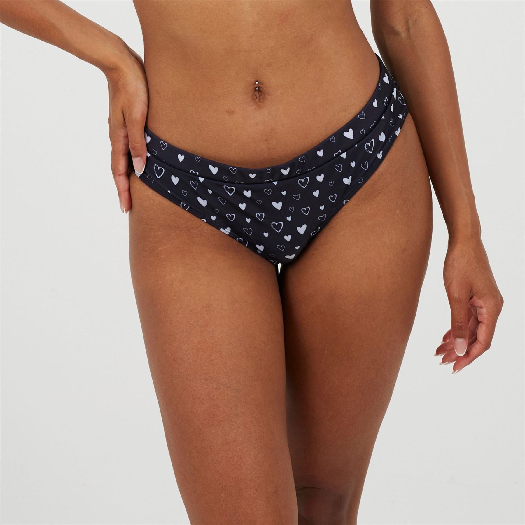 Brave Soul Heart Print Hipster Swim Bottom
