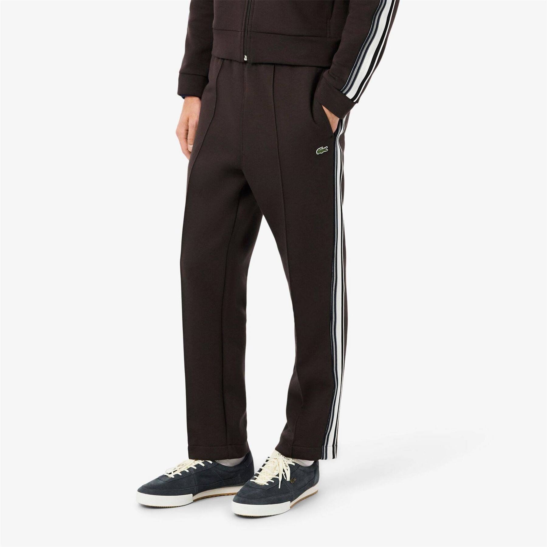 Lacoste Solid Patterned Fitted Cuff Track Pants