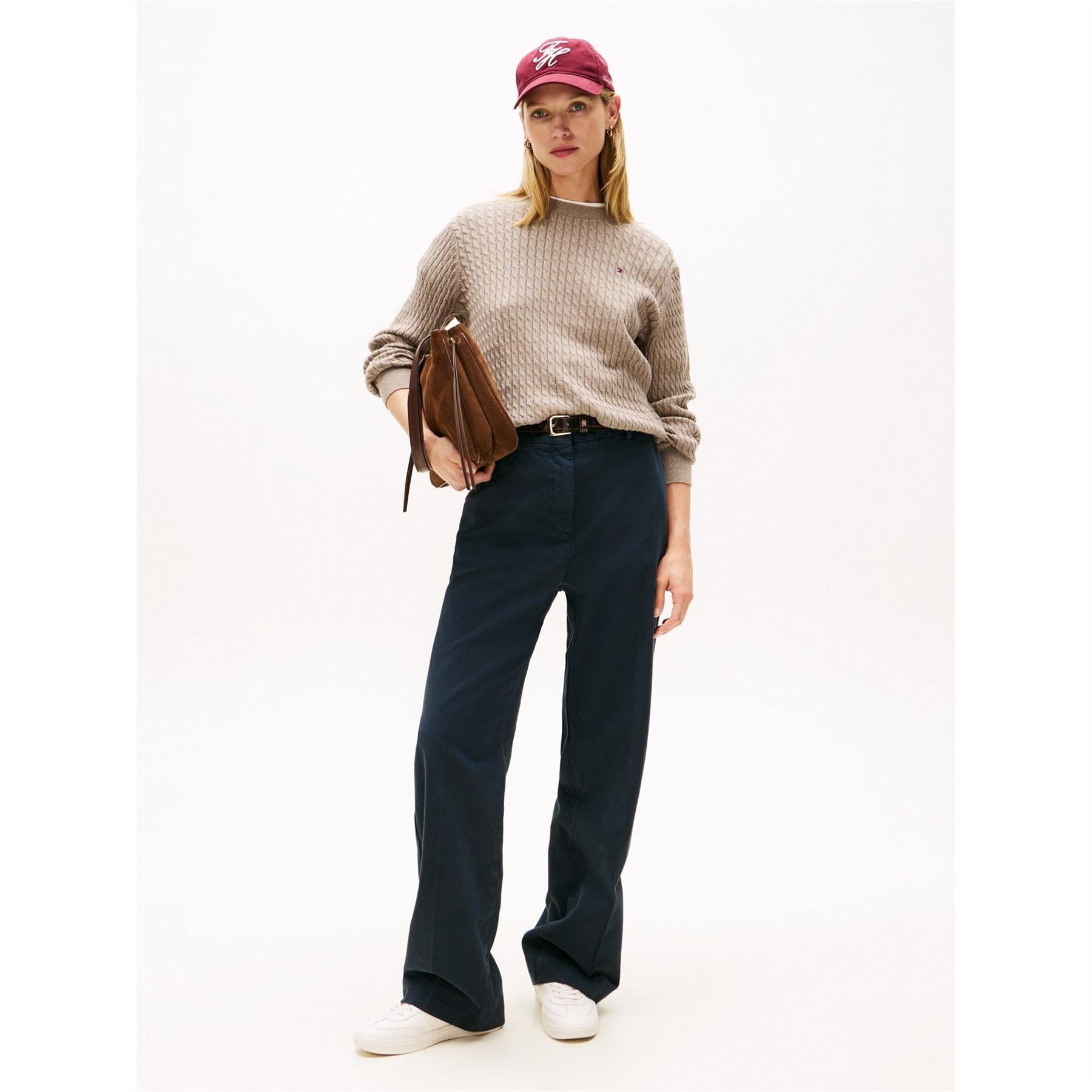 Tommy Hilfiger Cable Detail Crew Neck Long Sleeve Sweater