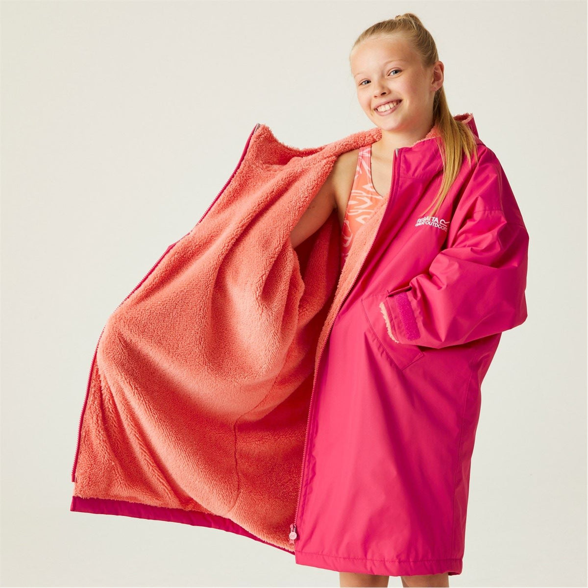 Regatta Kids Fleece Lined Oversized Fit Waterproof Robe
