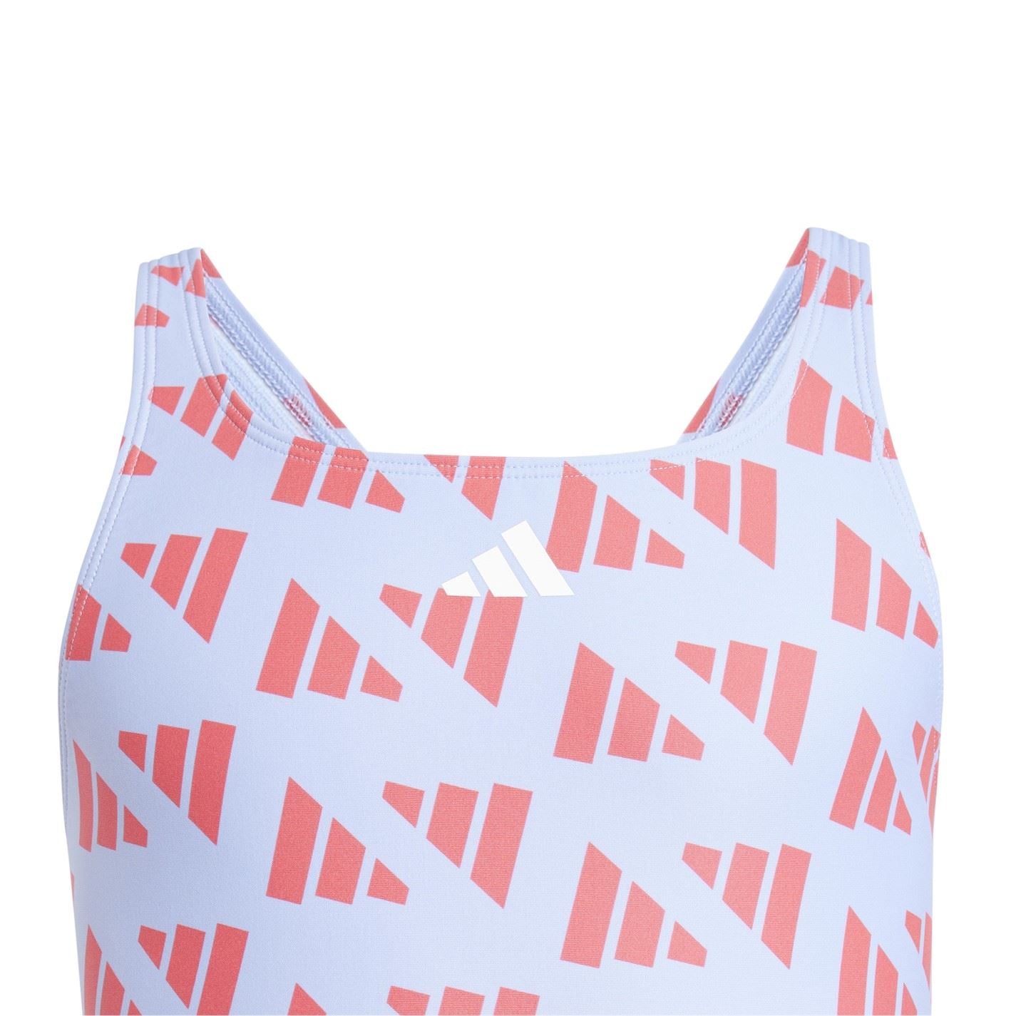 adidas Logo Graphic V Back Swimsuit Juniors