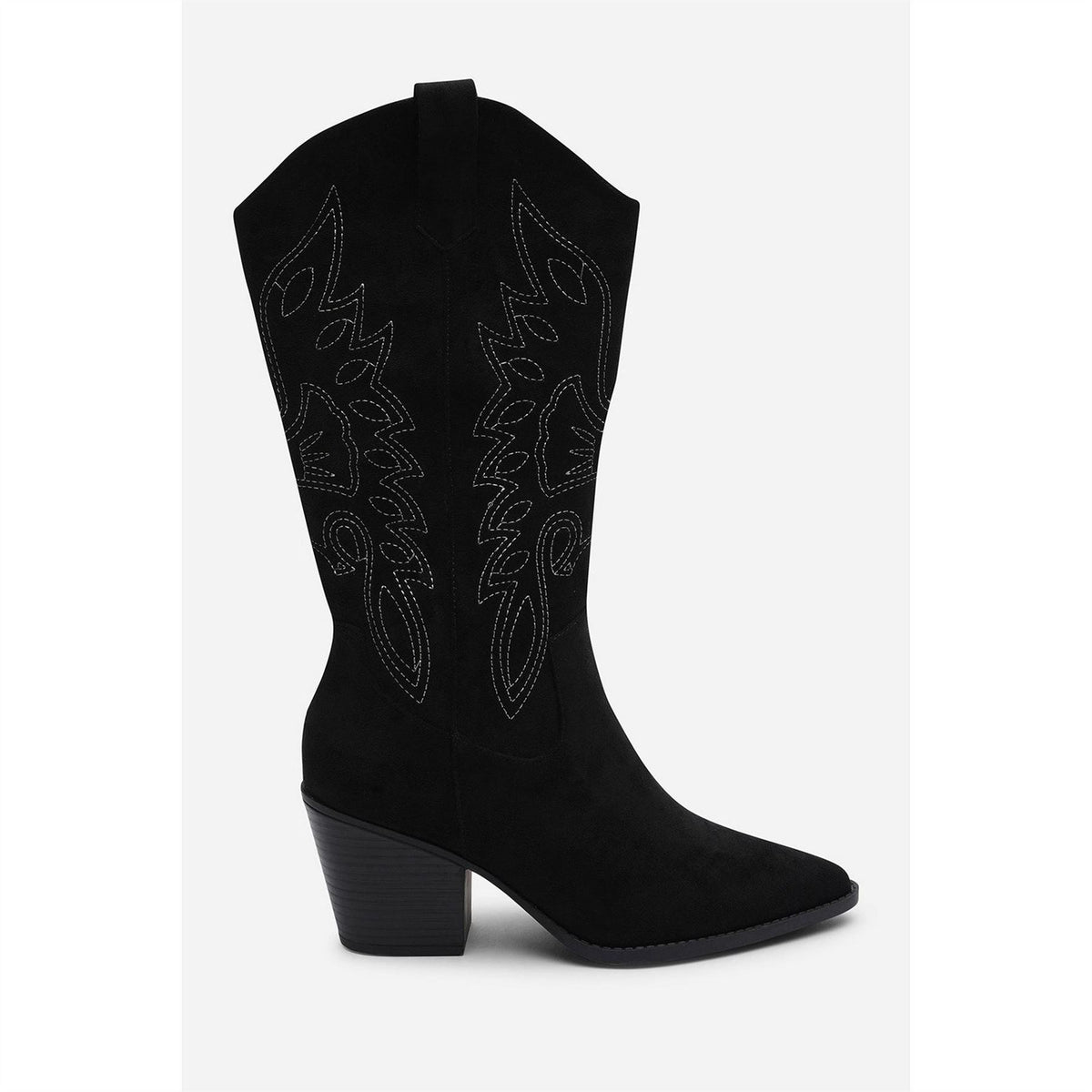 Wheres That From Calf Cowboy Boots Block Heel Western Embroidered