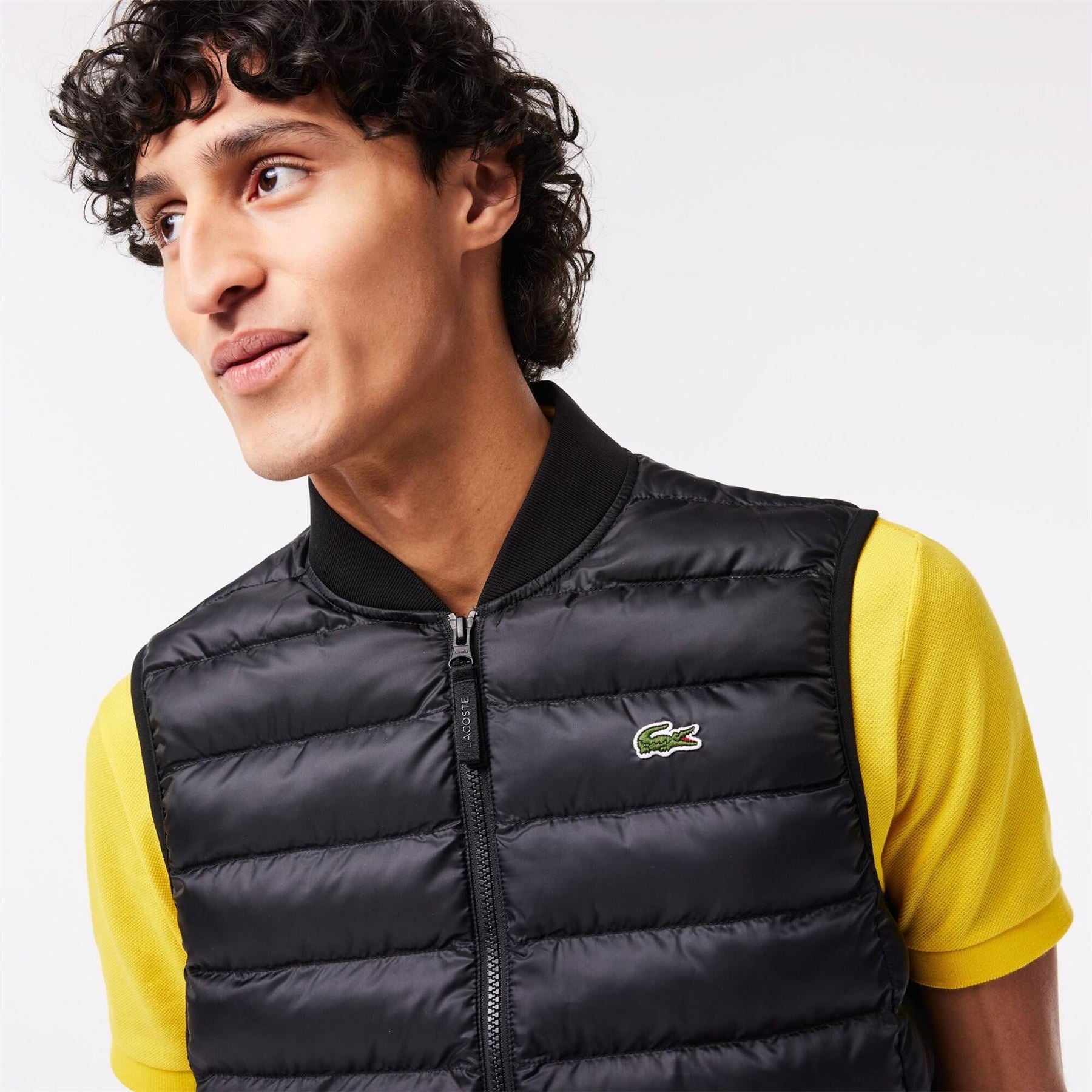 Lacoste Solid Patterned Gilet with Logo