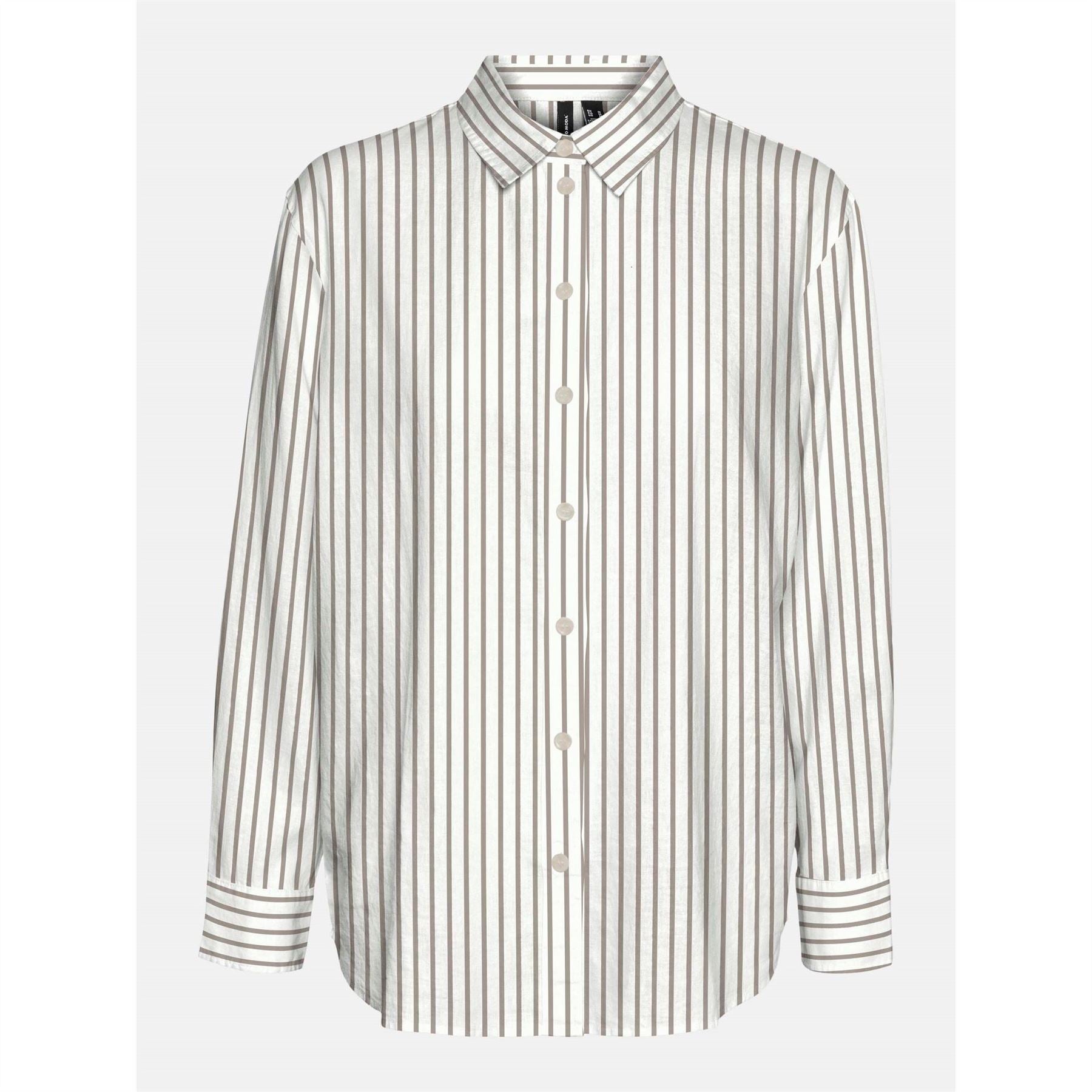 Vero Moda Button Placket Collared Neck Long Sleeve Shirt