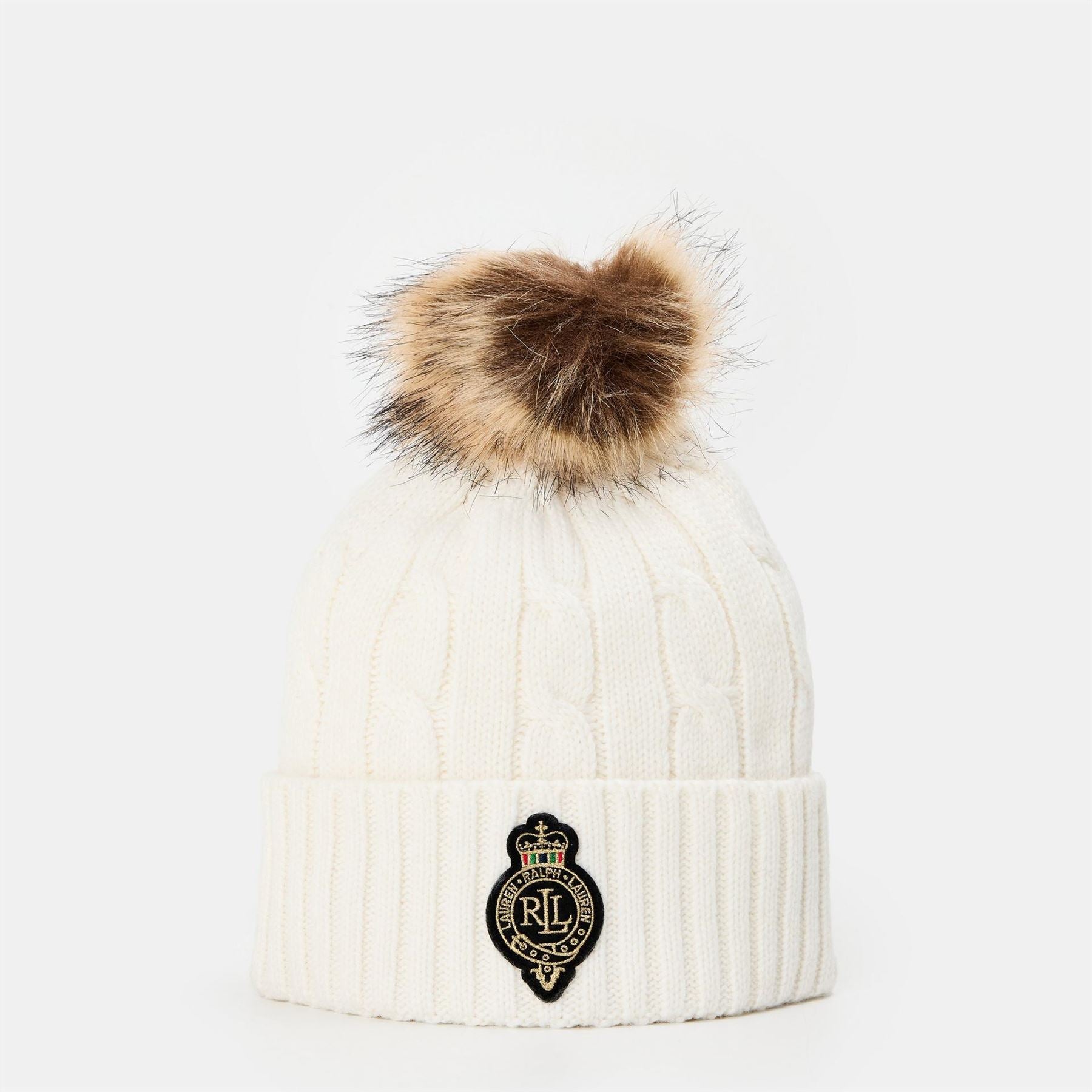 Lauren by Ralph Lauren Pom Cable Knit Beanie