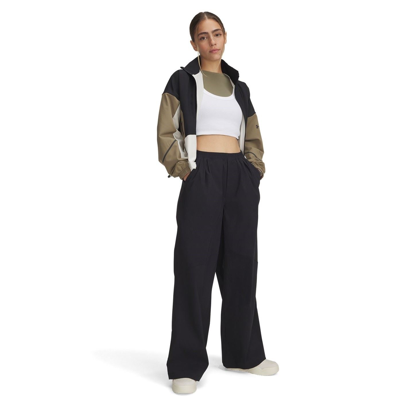 Under Armour Solid Patterned Parachute Wide Leg Pants