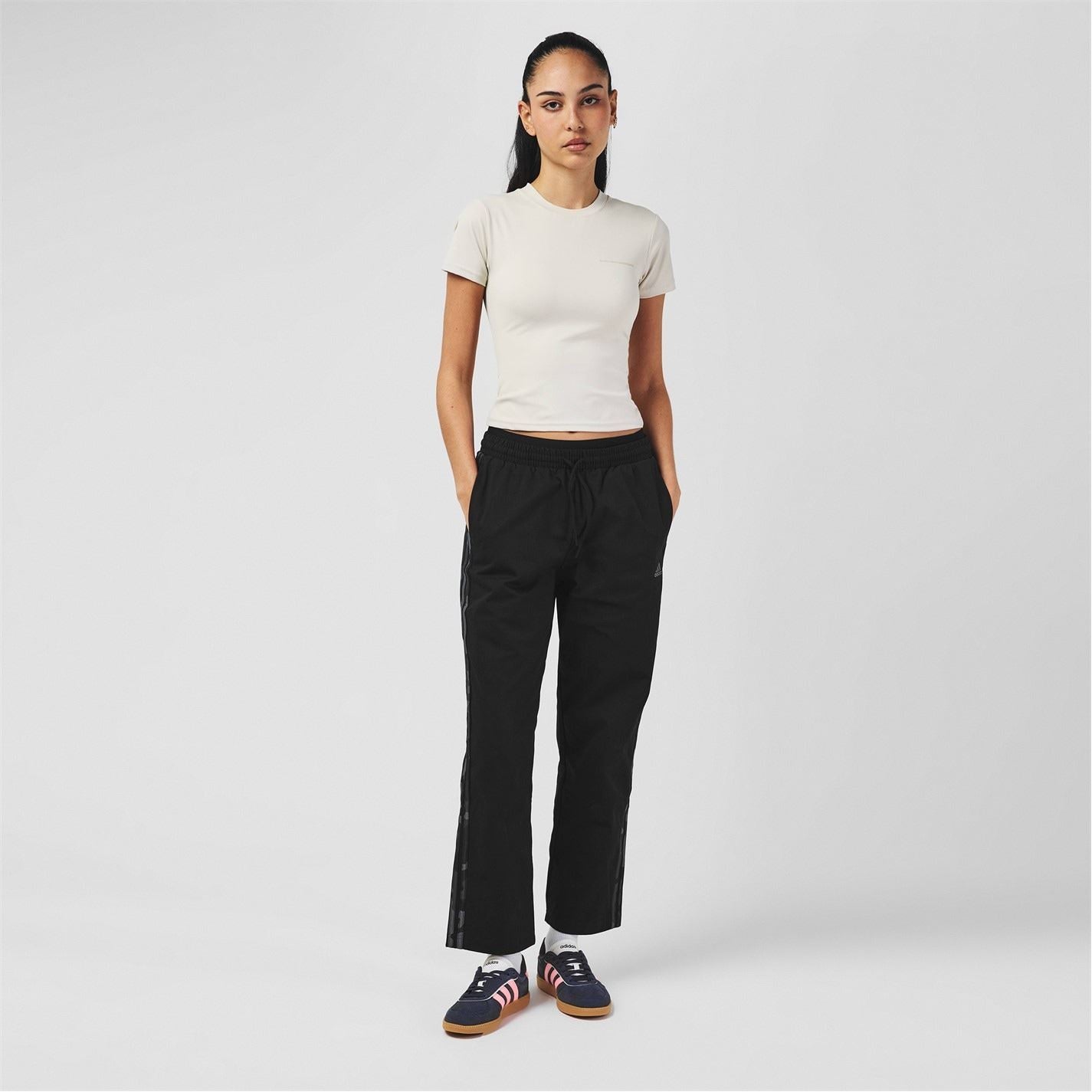 adidas Womens Essentials Camo Print 3 Stripes Twill Trousers