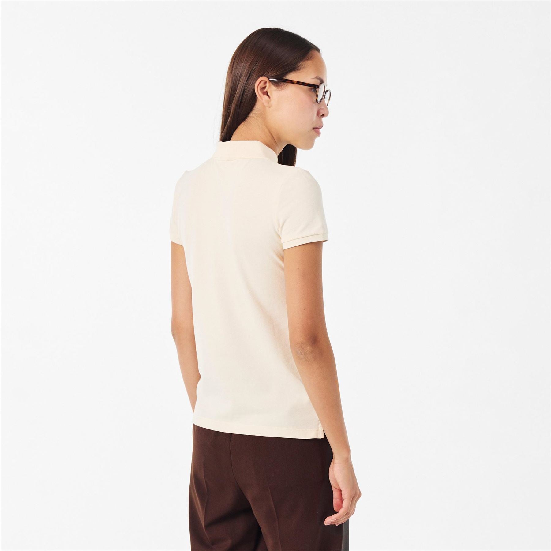 Lauren by Ralph Lauren Kiewick Embroidered Collared Short Sleeve Polo Shirt