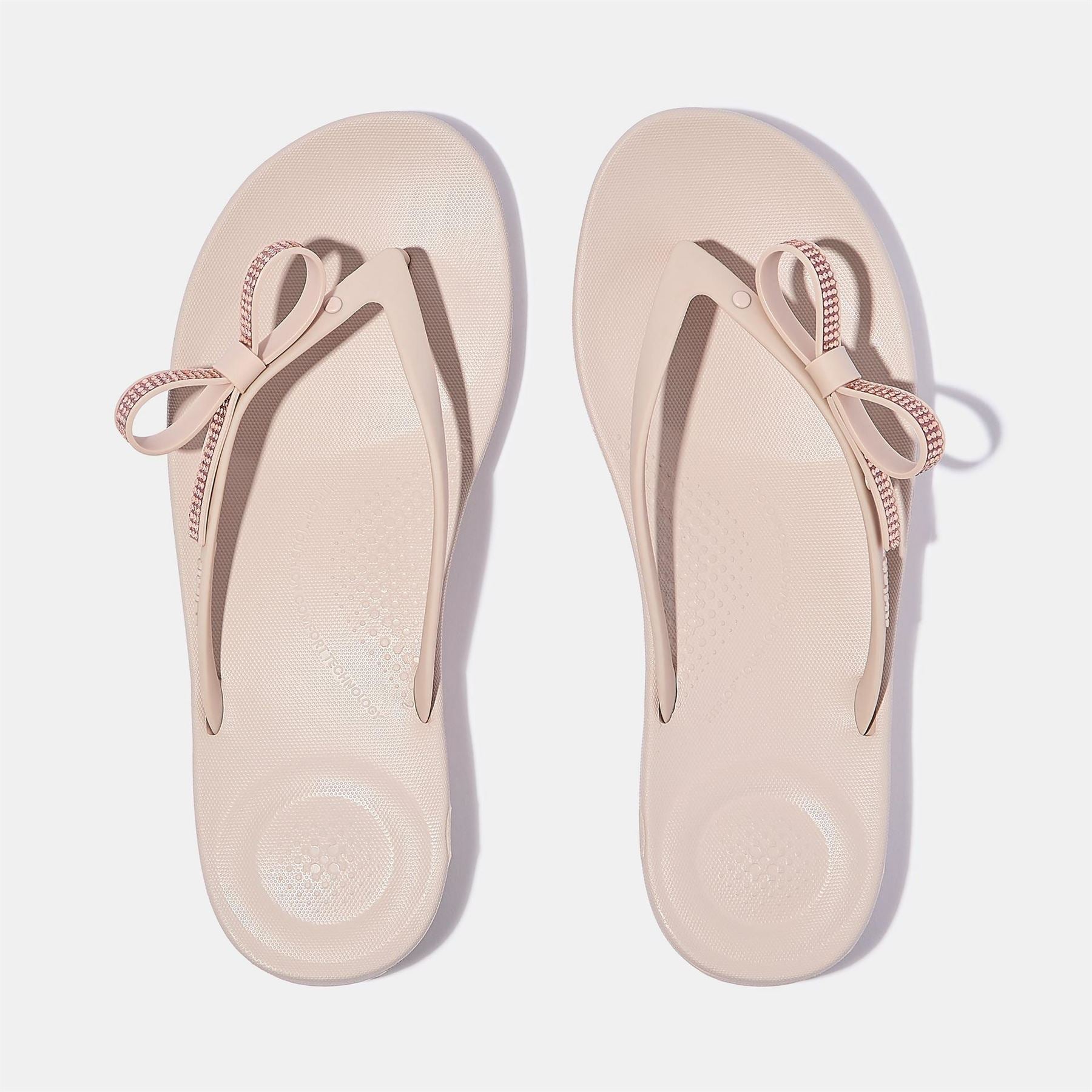Fitflop Iqushion Bow Metallic Flip Flop Sandals