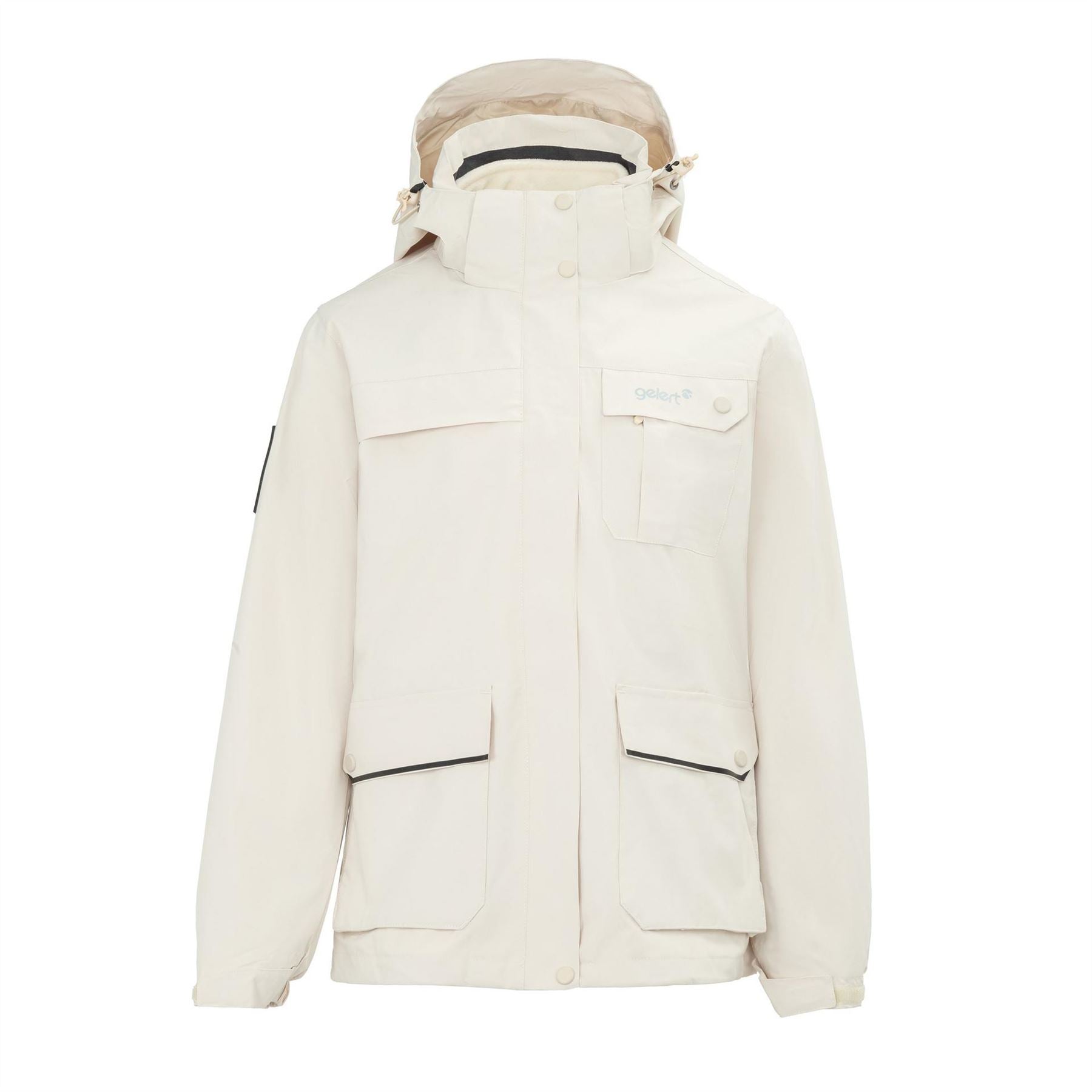 Gelert 3 in 1 Windproof Fleece Lined Detachable Hood Long Sleeve Jacket