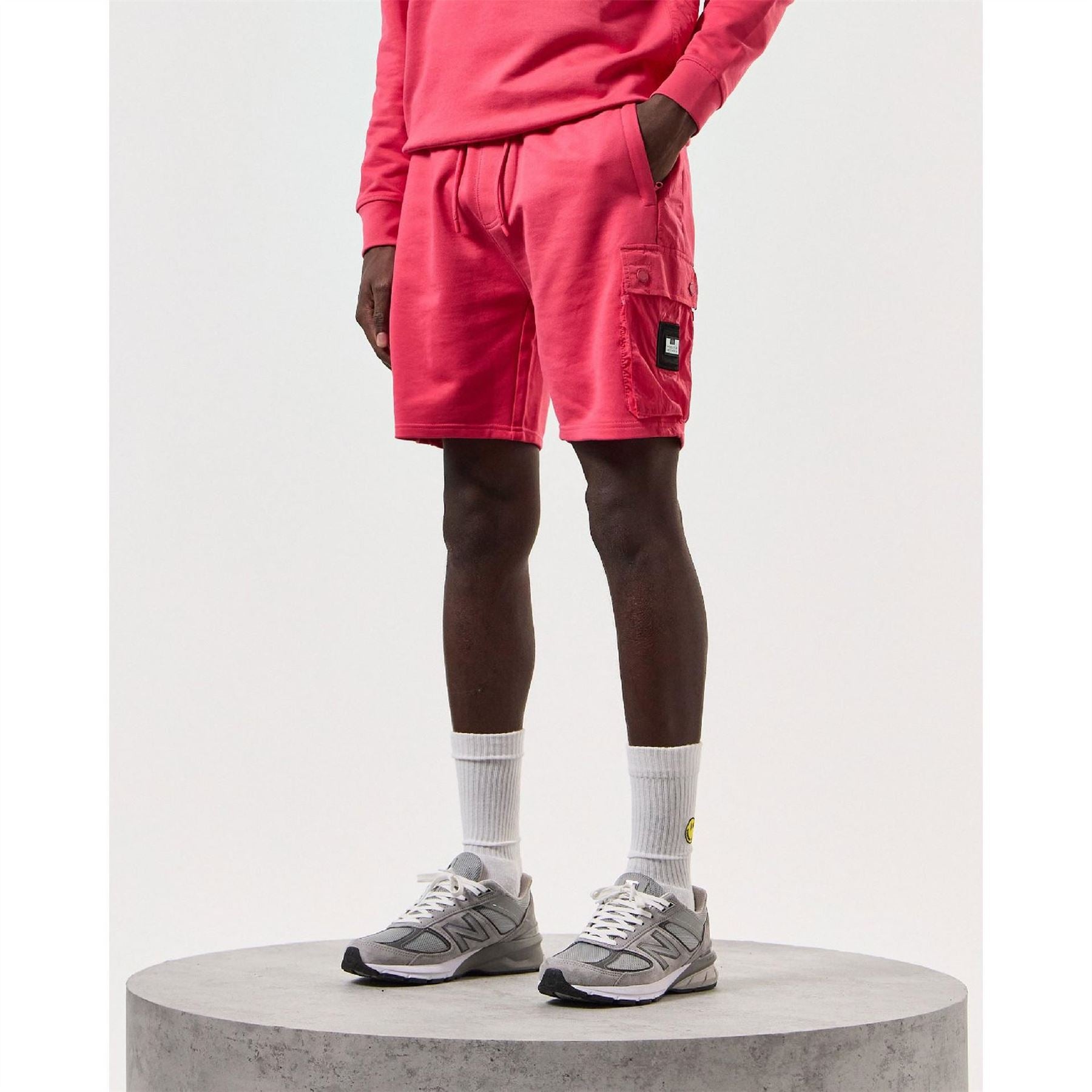 Weekend Offender Pink Sands Solid Casual Shorts with Elasticated Waistband