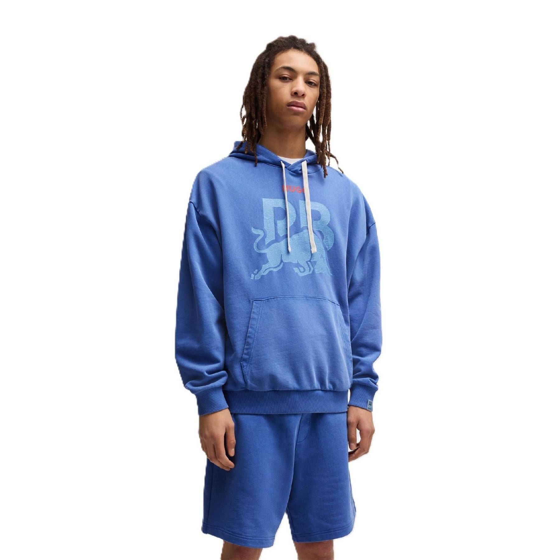 Hugo Graphic Hooded Neck Long Sleeve Oversize Sweatshirt