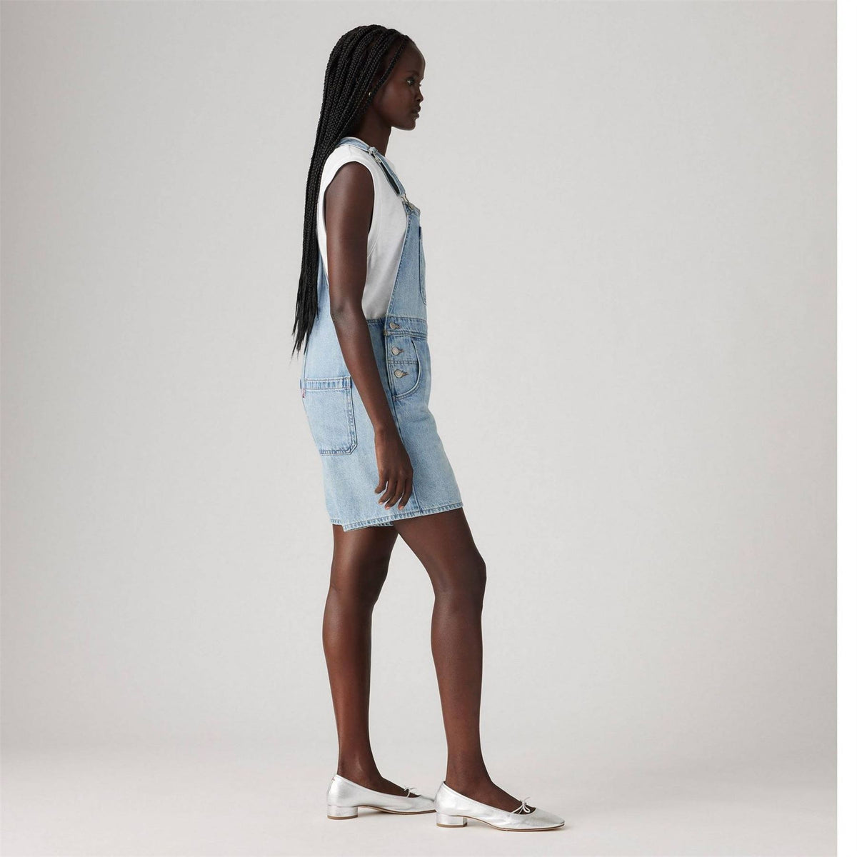 Levis Sleeveless Solid Patterned Shortalls Dungaree