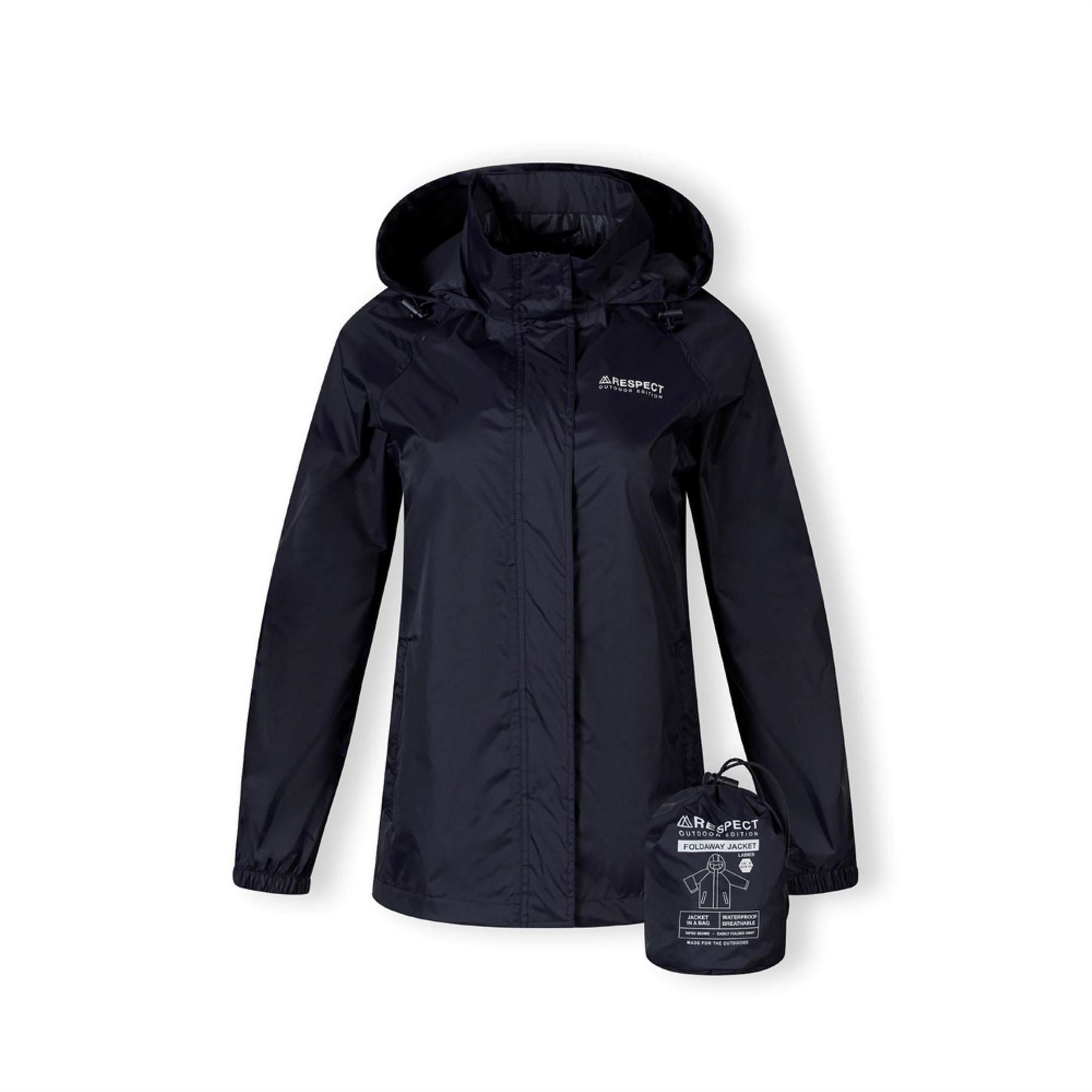 Minoti Women Packaway Waterproof Jacket With Zipped Pockets Navy
