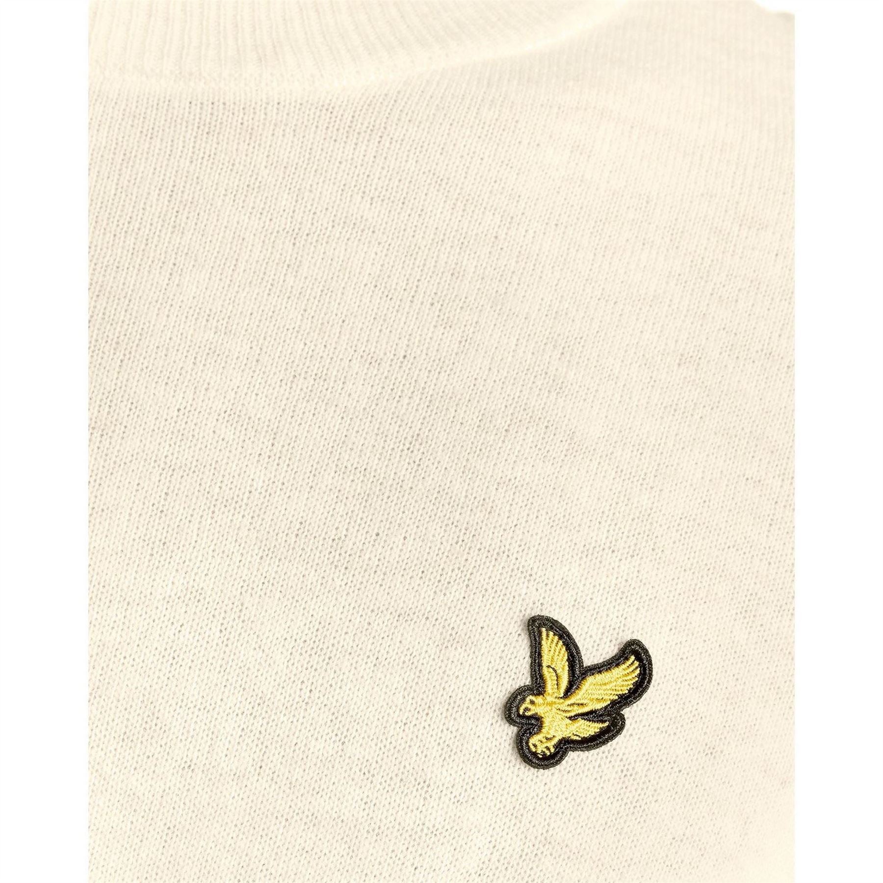 Lyle and Scott Embroidered Crew Neck Ribbed Collar Long Sleeve Sweater