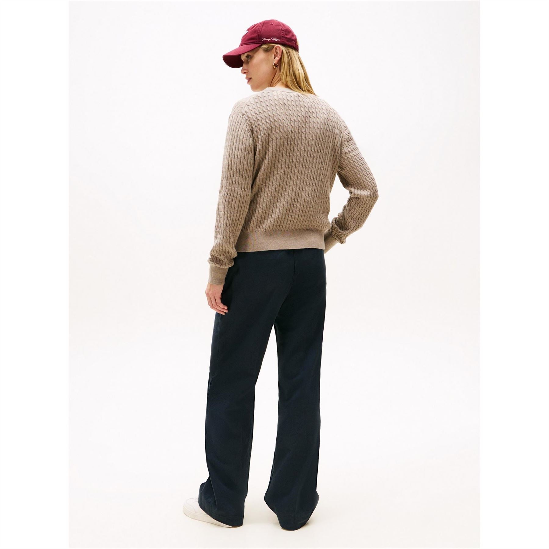 Tommy Hilfiger Cable Detail Crew Neck Long Sleeve Sweater