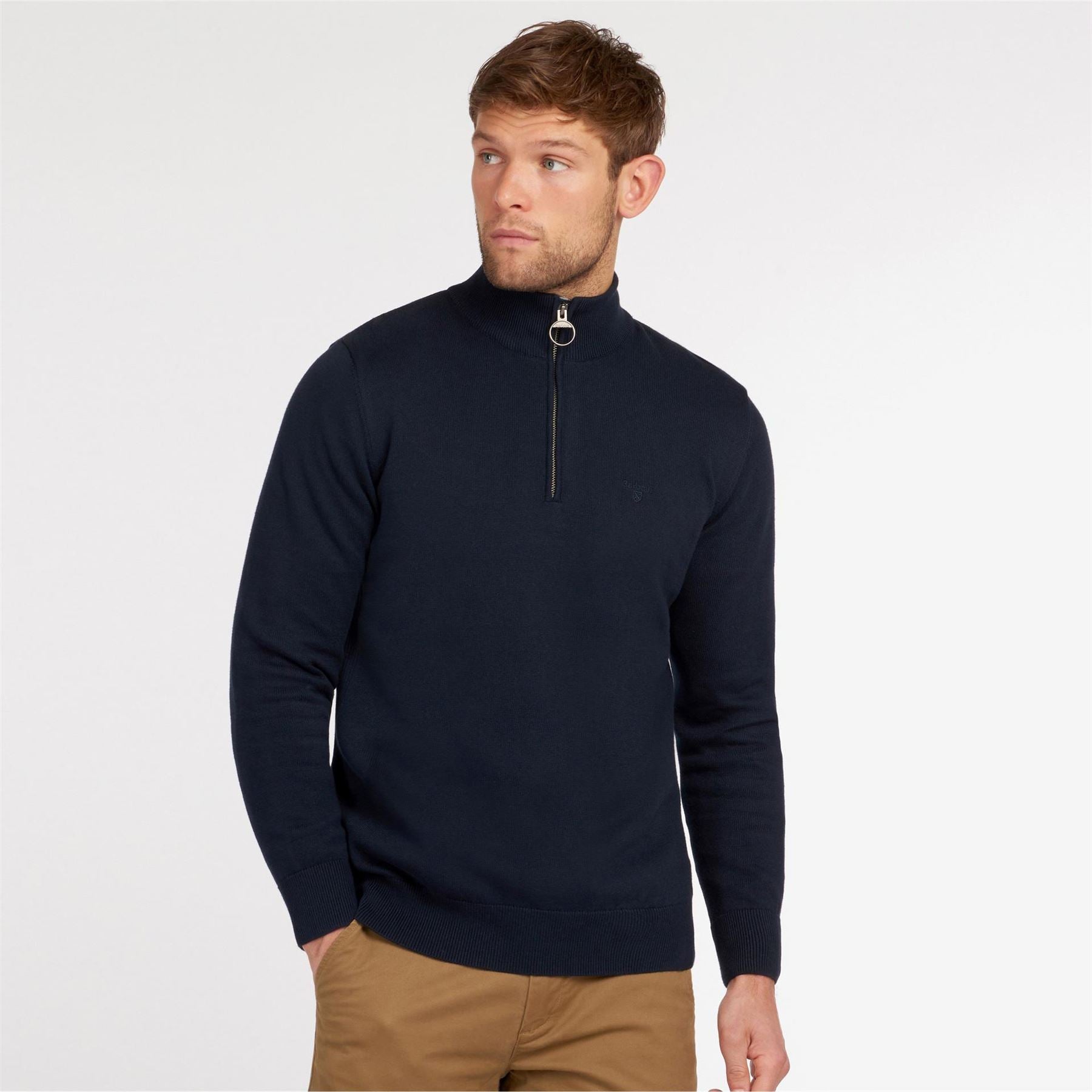 Barbour Half Zip Cotton Knitted Jumper