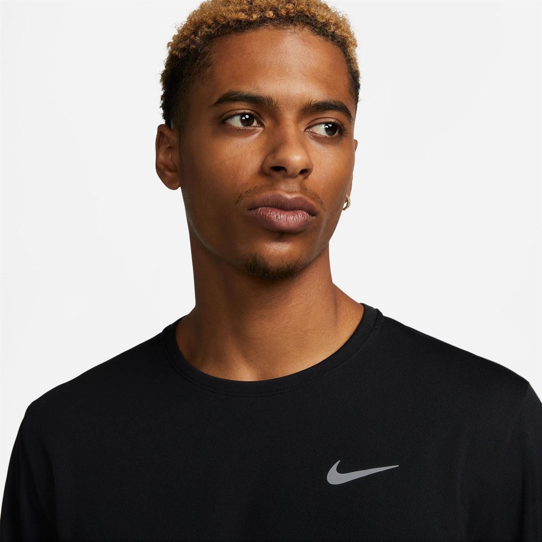 Nike Mens Miler Dri Fit Uv Long Sleeve Running Top