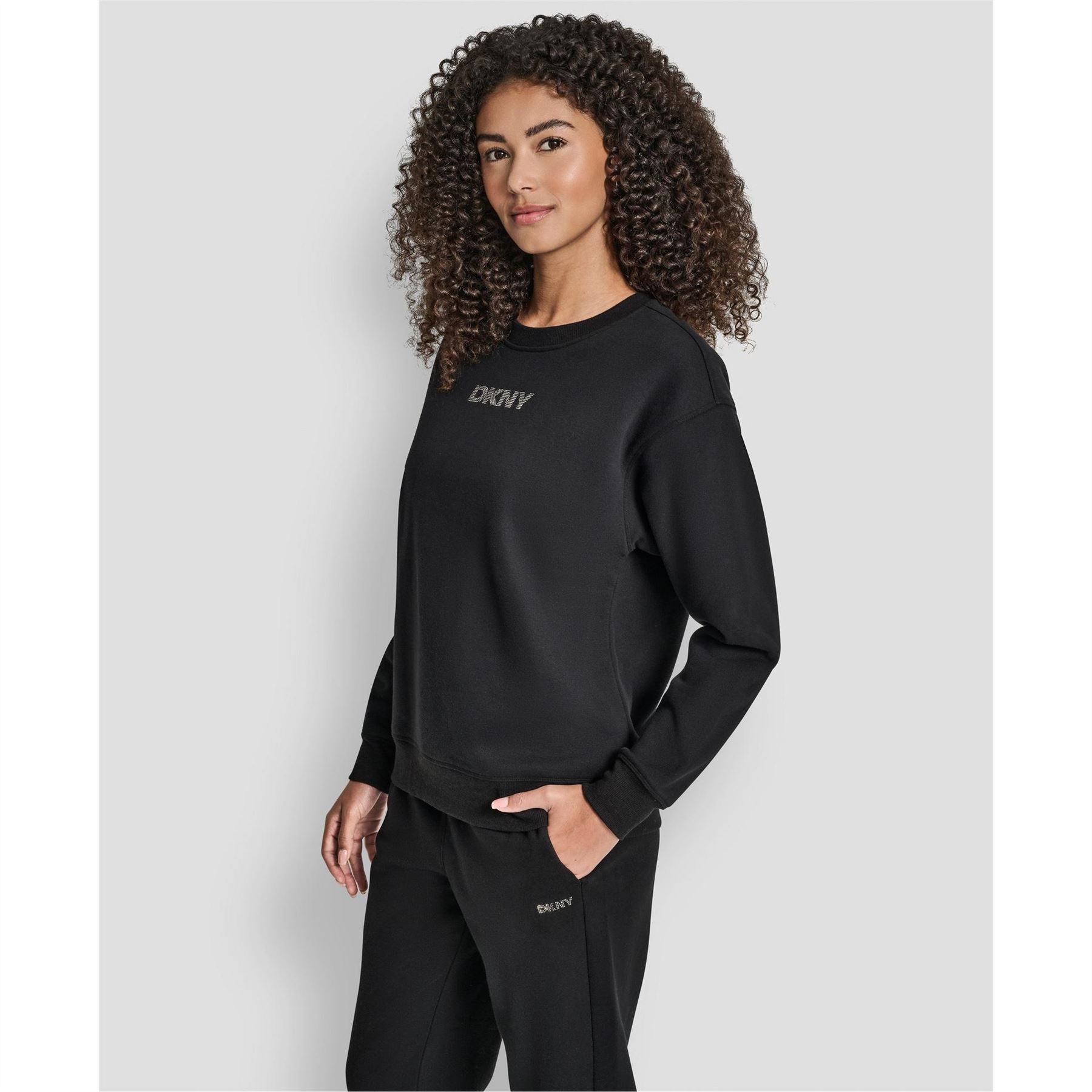 DKNY Cotton Logo Crew Sweatshirt