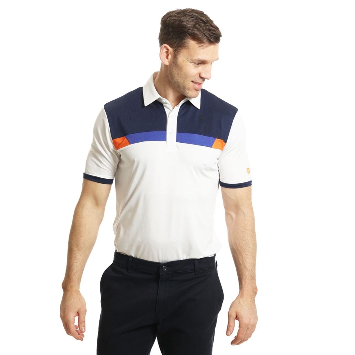 Island Green Panelled Short Sleeve Regular Fit Shirt