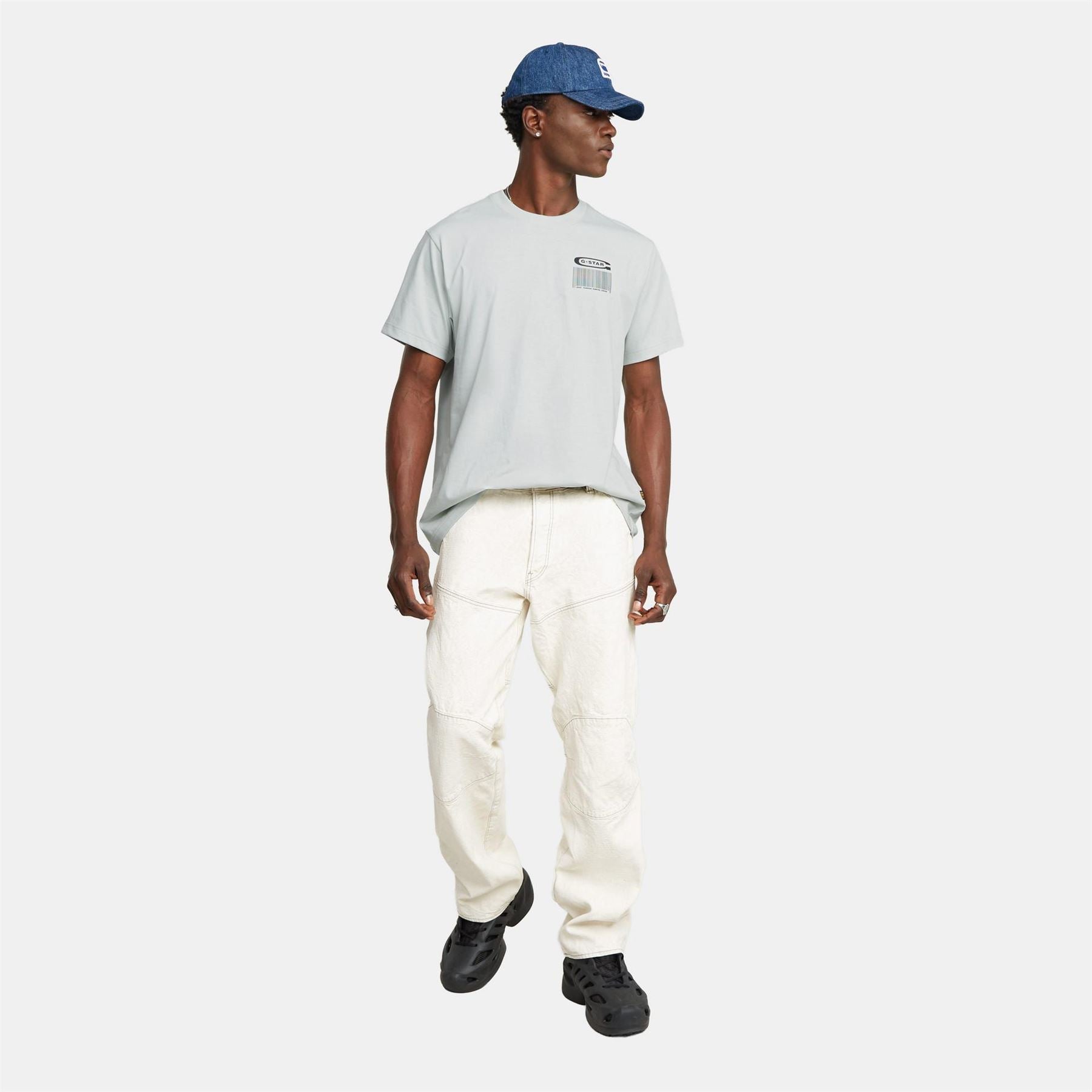G Star Barcode Graphic Crew Neck Short Sleeve T-Shirt
