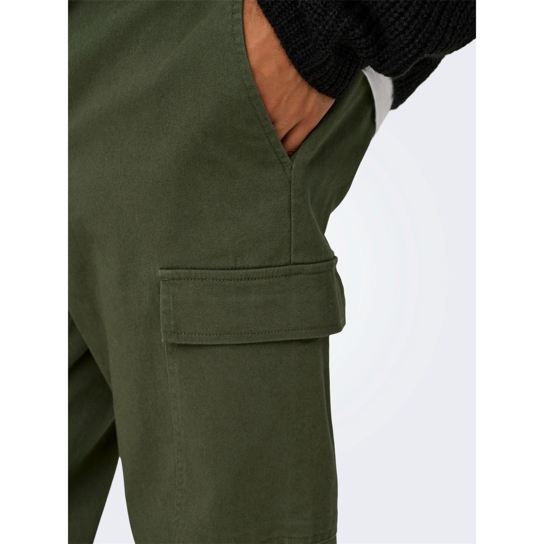 Only Solid Patterned Straight Cargo Pants