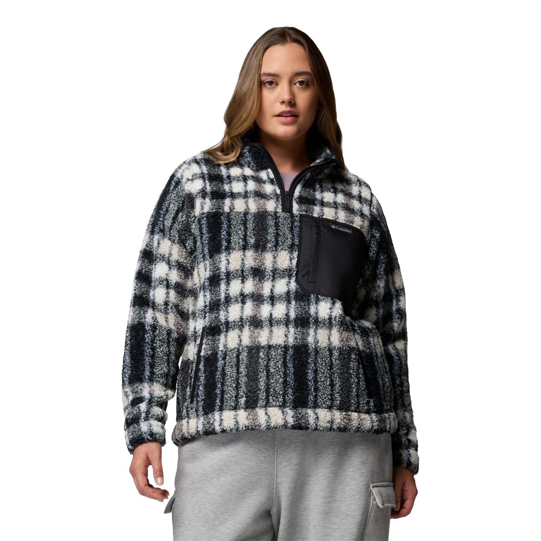 Columbia Funnel Neck High Collar Long Sleeve Sweatshirt