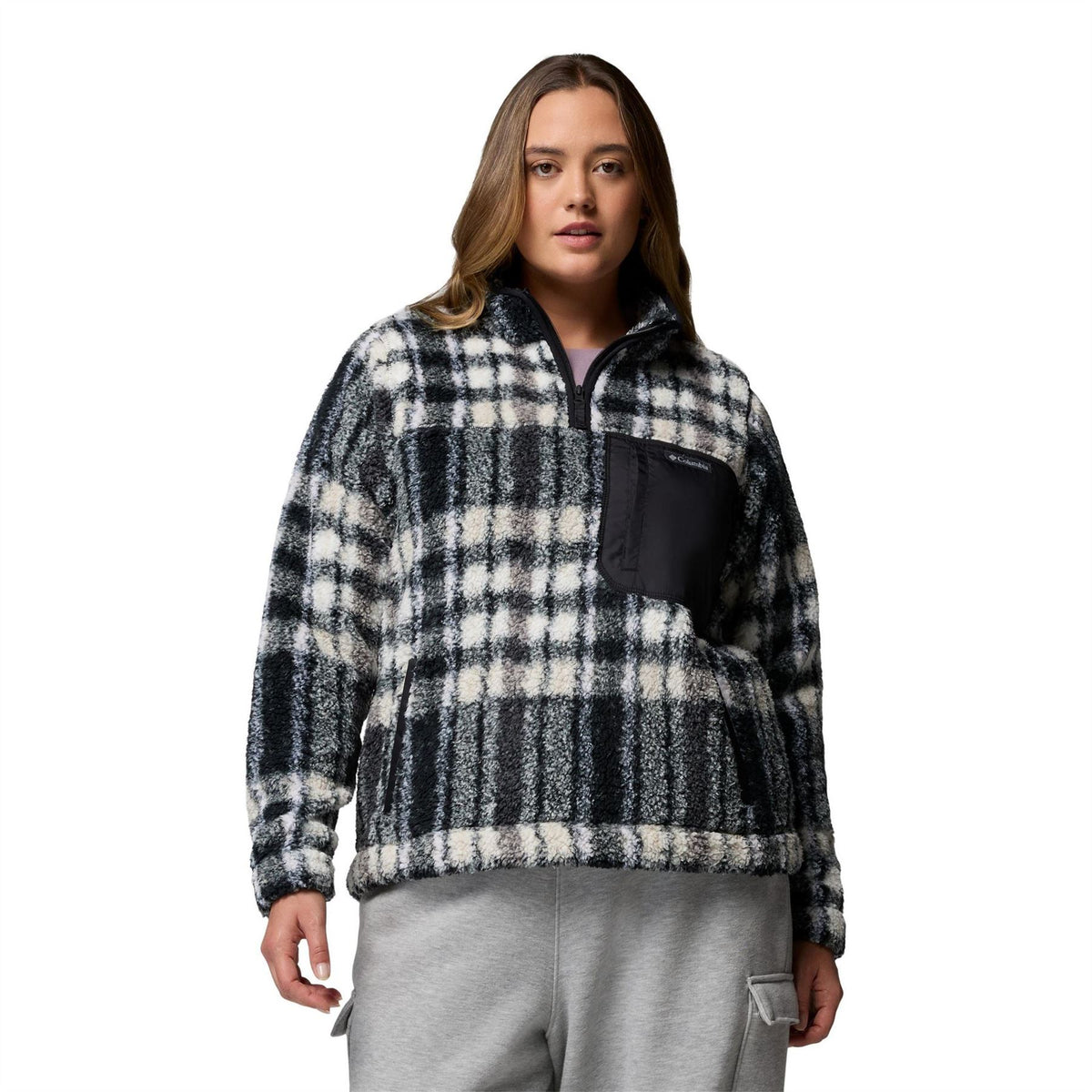 Columbia Funnel Neck High Collar Long Sleeve Sweatshirt
