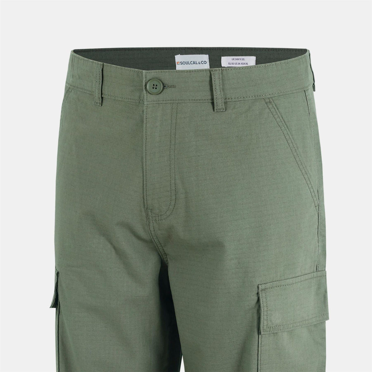 SoulCal Rip Solid Patterned Straight Cargo Trousers