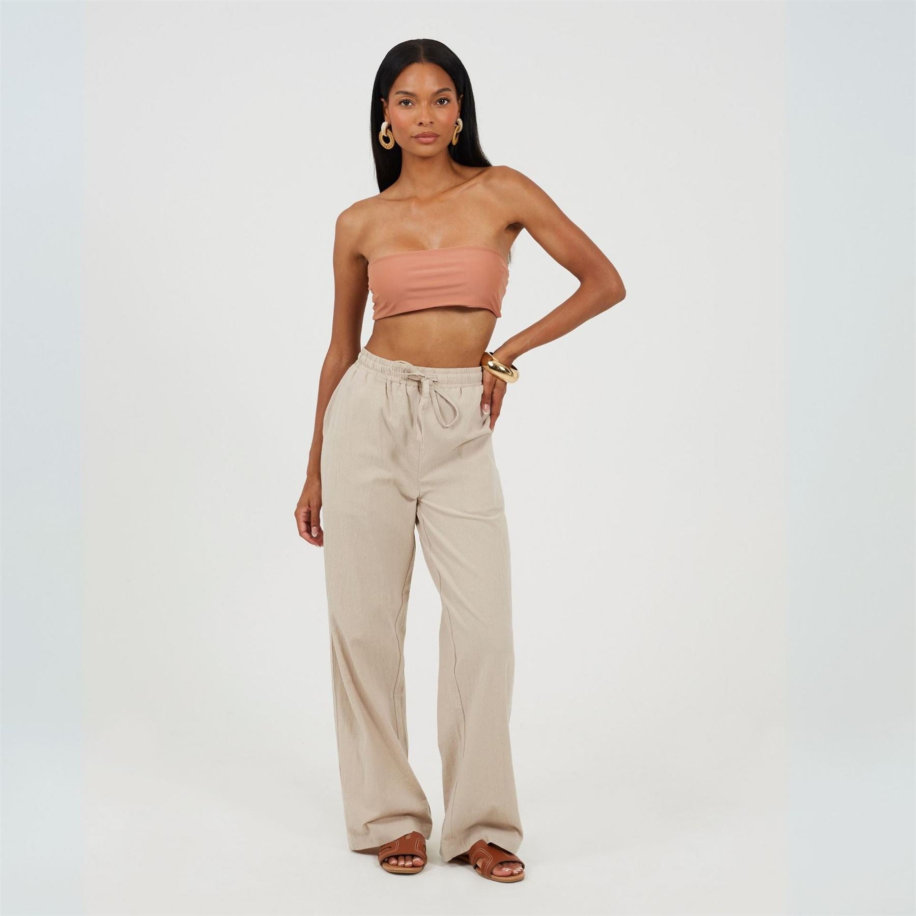 Brave Soul Bandeau Bikini Top with Tie Back