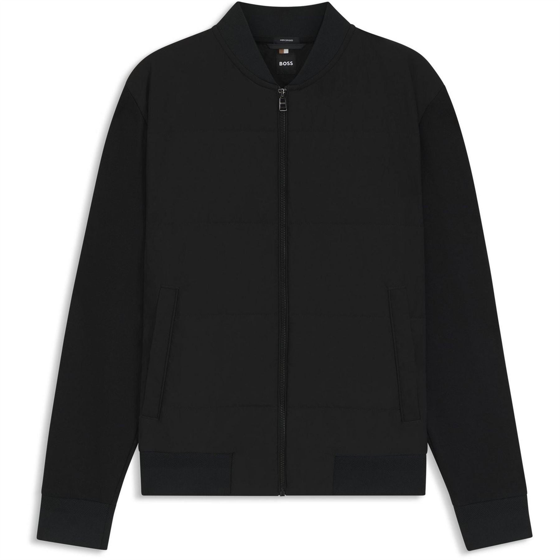Boss Crew Neck Bomber Collar Long Sleeve Regular Fit Sweatshirt