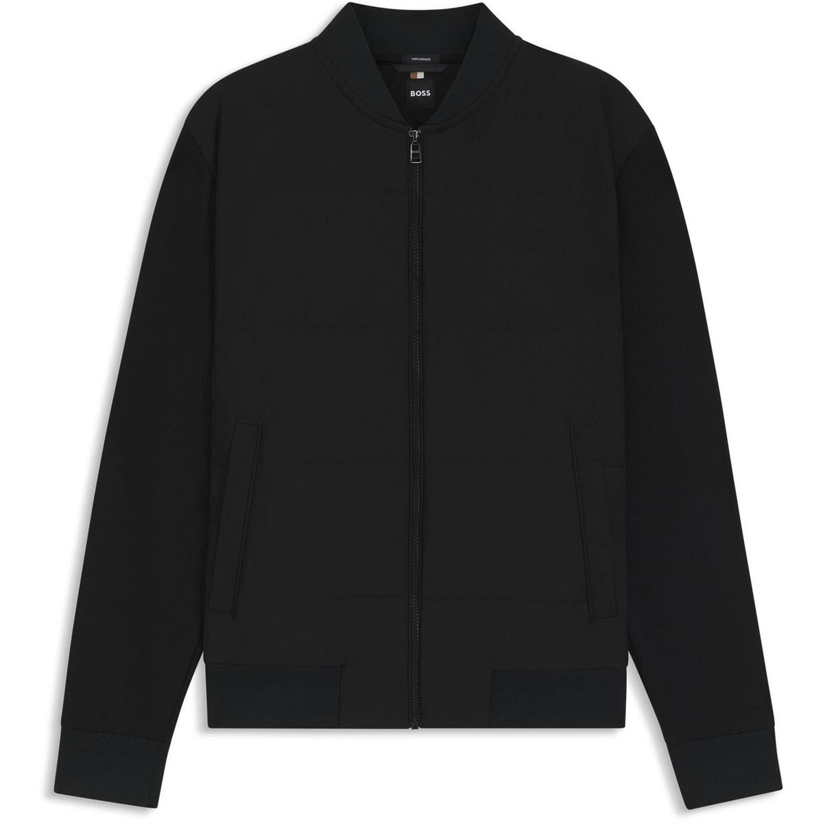 Boss Crew Neck Bomber Collar Long Sleeve Regular Fit Sweatshirt