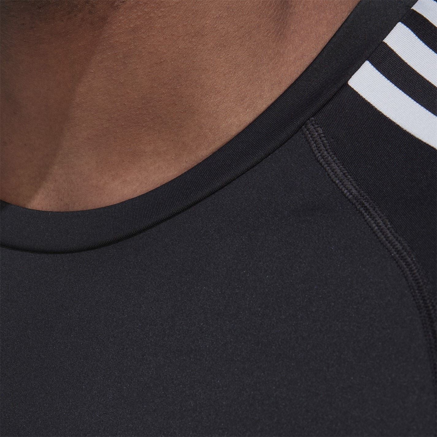 adidas Mens Techfit 3 Stripe Long Sleeve T-Shirt