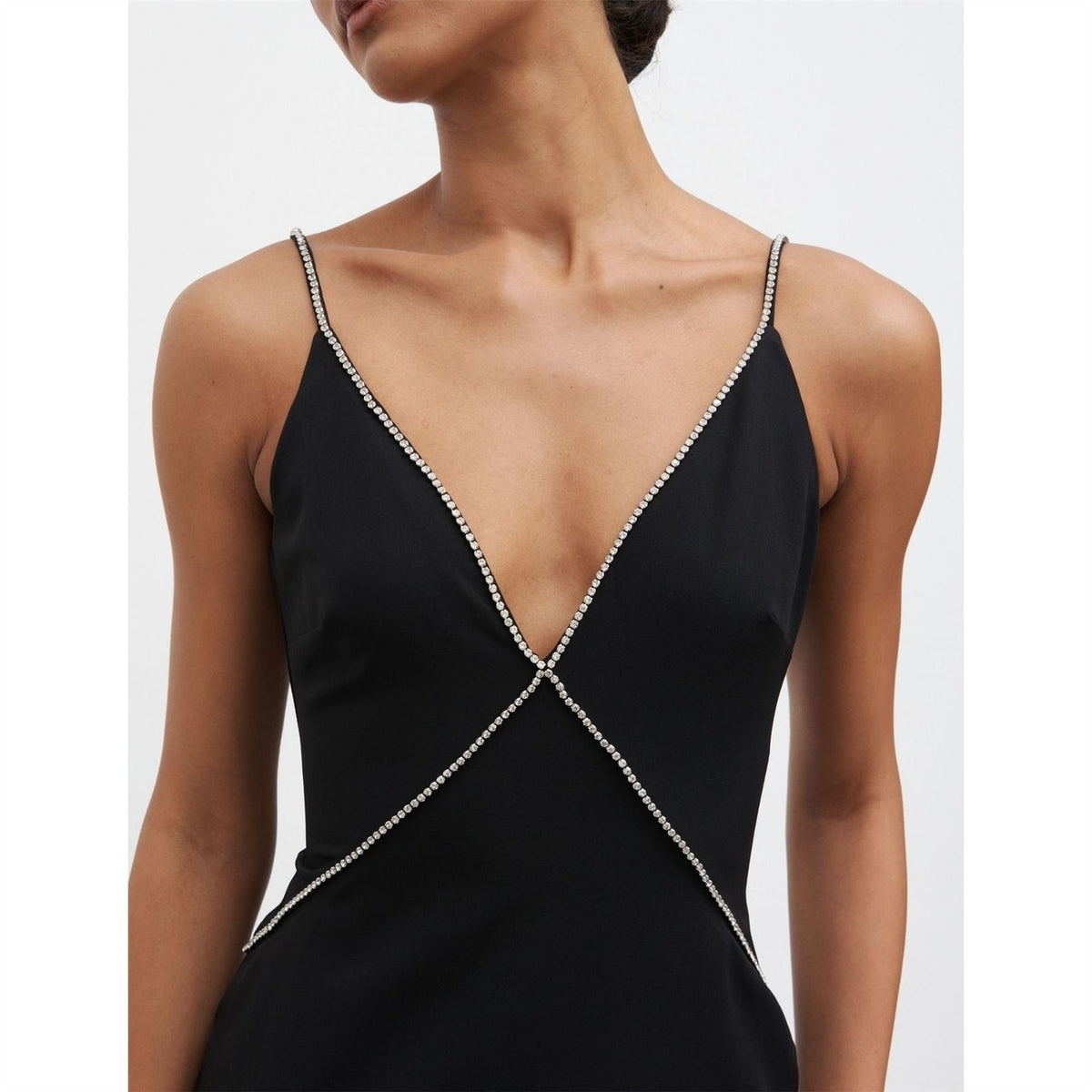 Pretty Lavish Val Plunge Embellished Maxi Dress