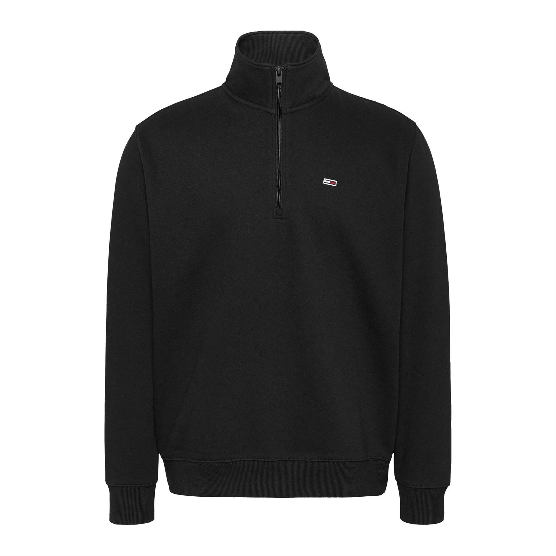 Tommy Jeans Flag Graphic Zip Neck Long Sleeve Sweatshirt