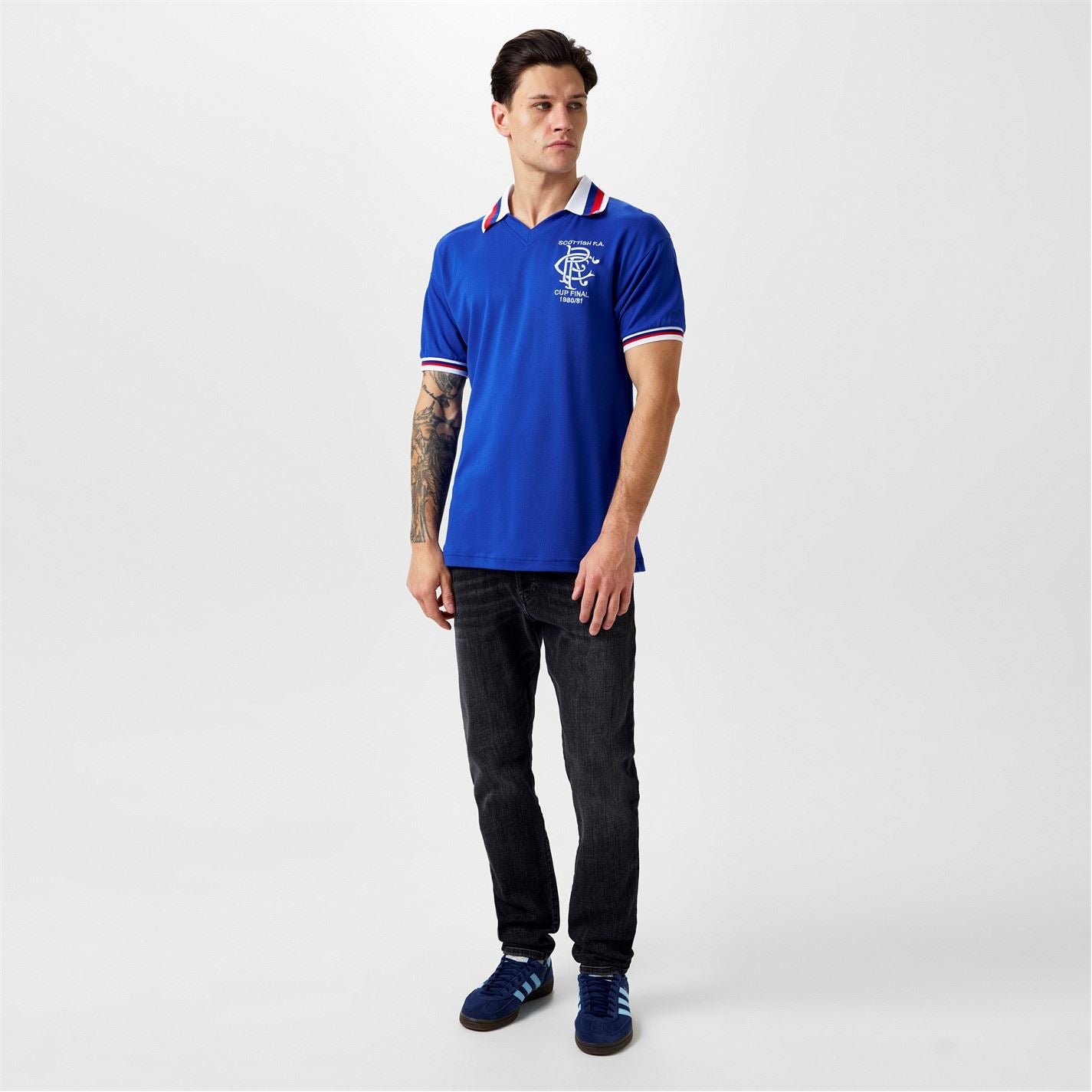 Score Draw Rangers Fc Retro Home Shirt 1981 Adults