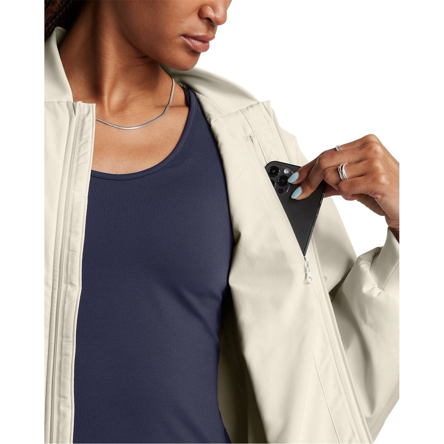 Under Armour Unstoppable Snap Button Mock Neck Ribbed Cuff Bomber Jacket