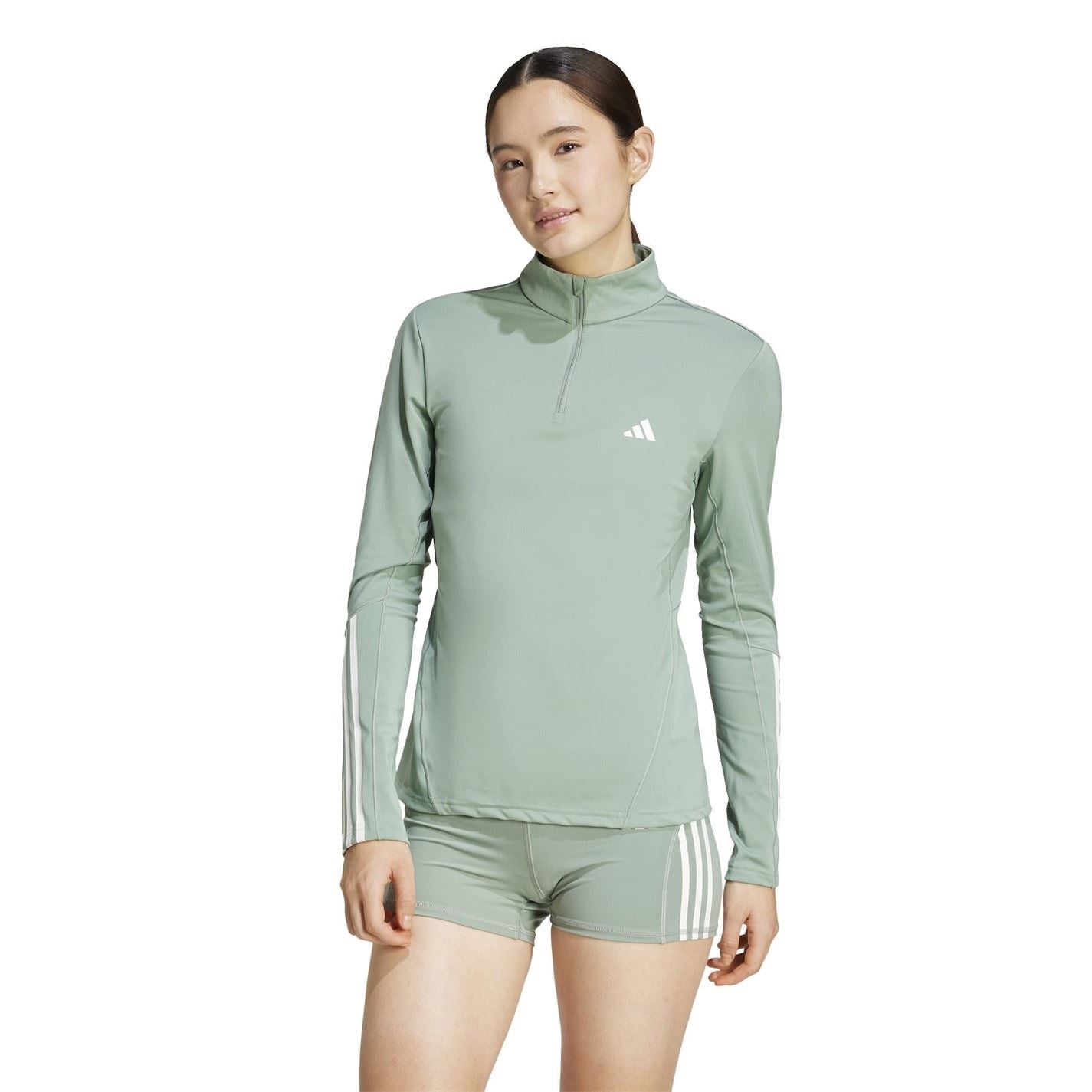adidas Hyperglam Zip Neck Long Sleeve Gym Top