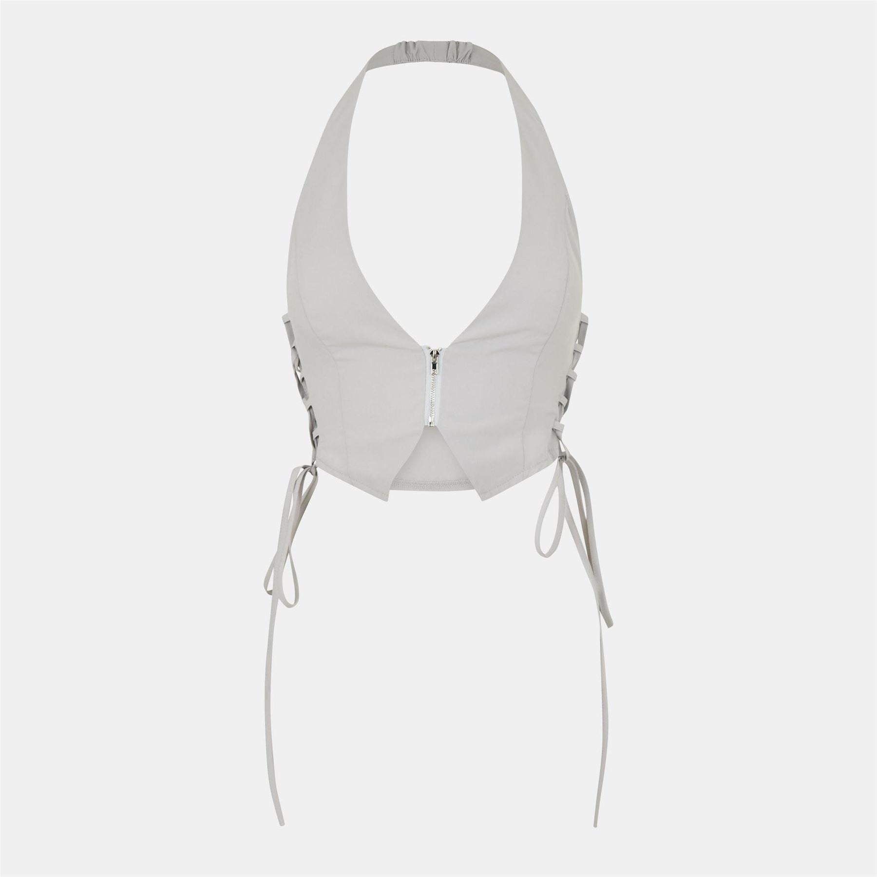 Missy Empire Womens Tie Up Halter Neck Waistcoat