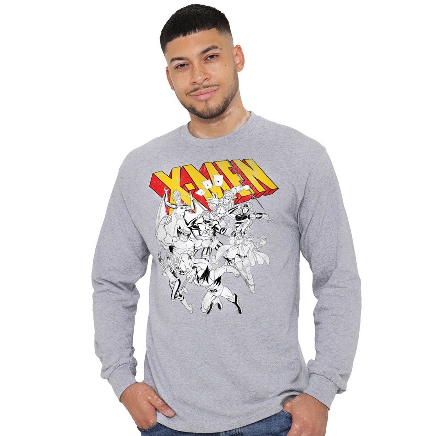 Marvel Comics DC Super Heroes Graphic Crew Neck Long Sleeve T-Shirt