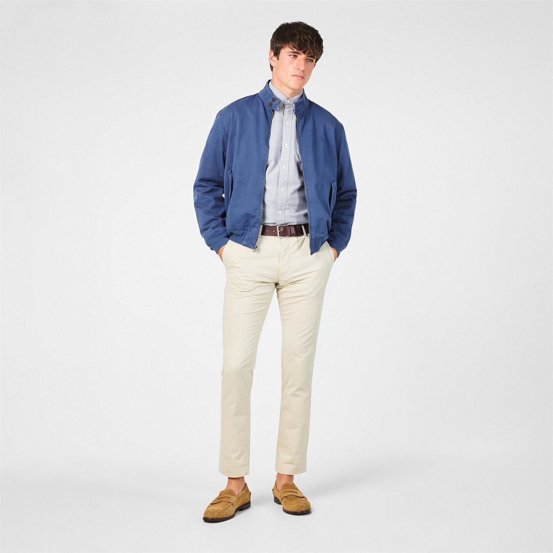 Polo Ralph Lauren Bedford Solid Patterned Ribbed Cuff Windbreaker Jacket