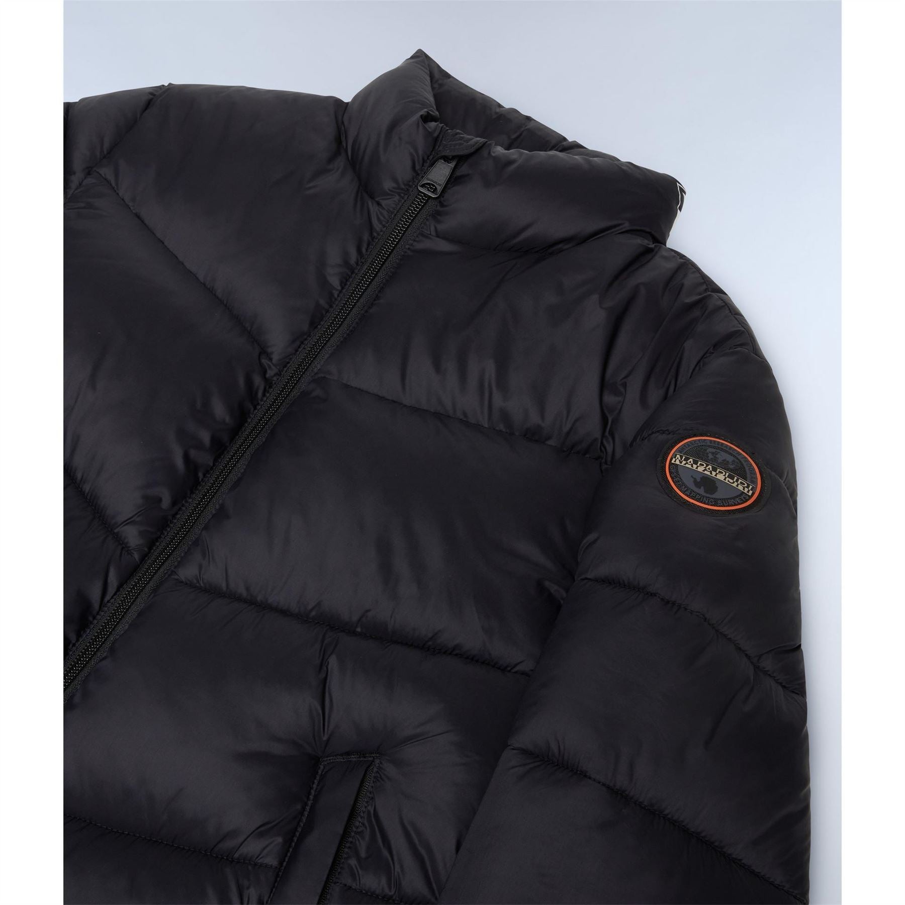 Napapijri Solid Patterned High Neck Puffer Coat