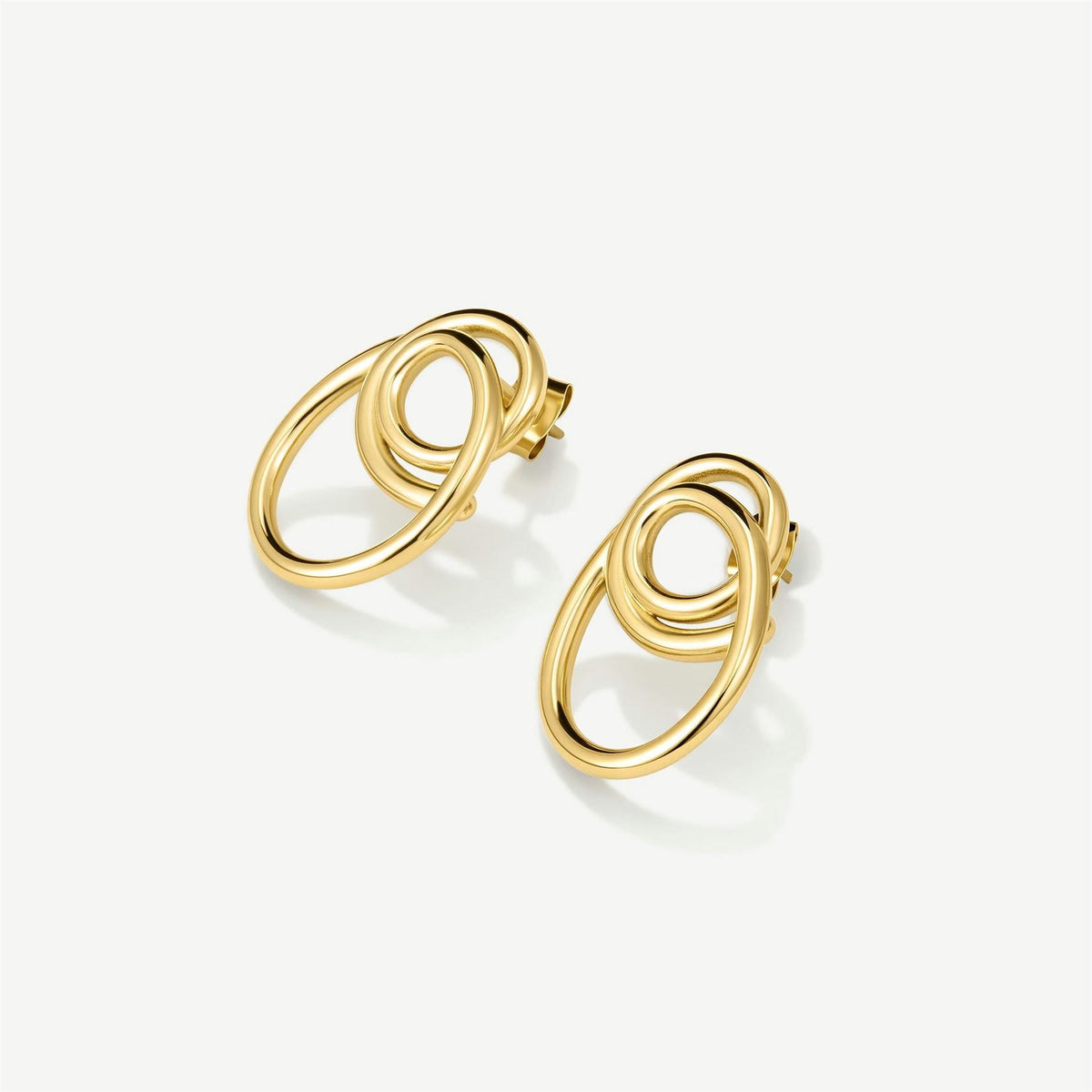 D.Louise Intertwined Stainless Steel Stud Earrings