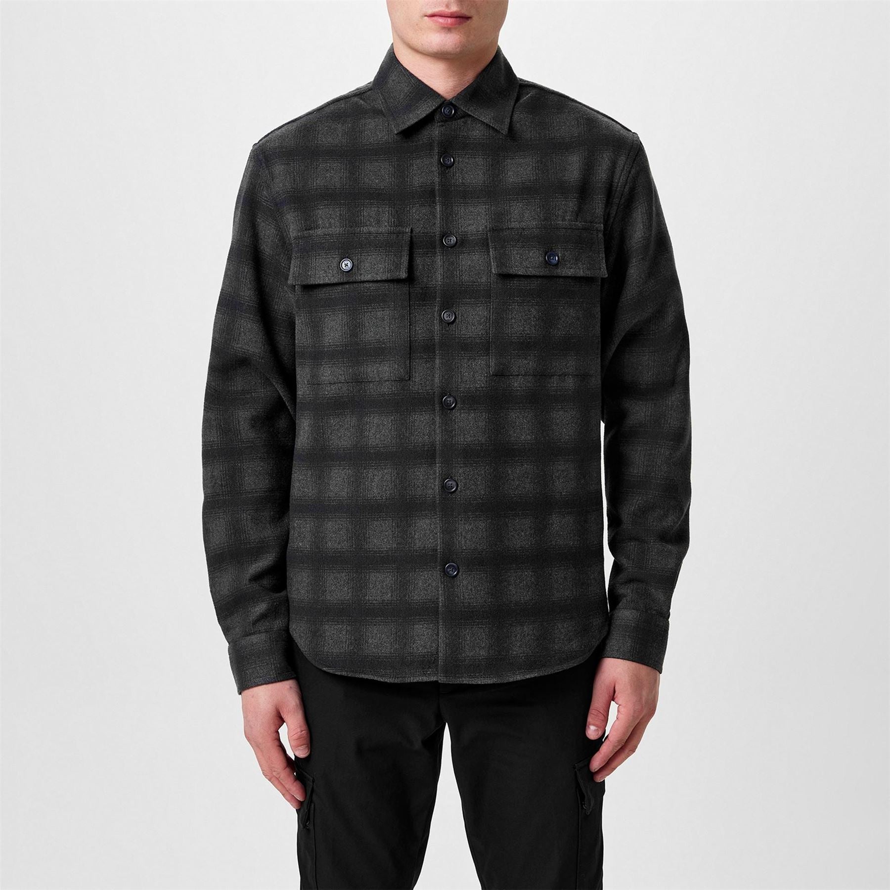 Boss C Owen Flannel Check Long Sleeve Overshirt