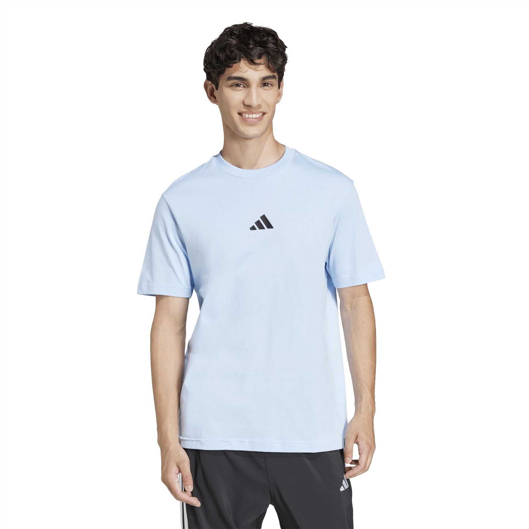 adidas Mens Essentials Single Jersey Linear Embroidered Logo T-Shirt