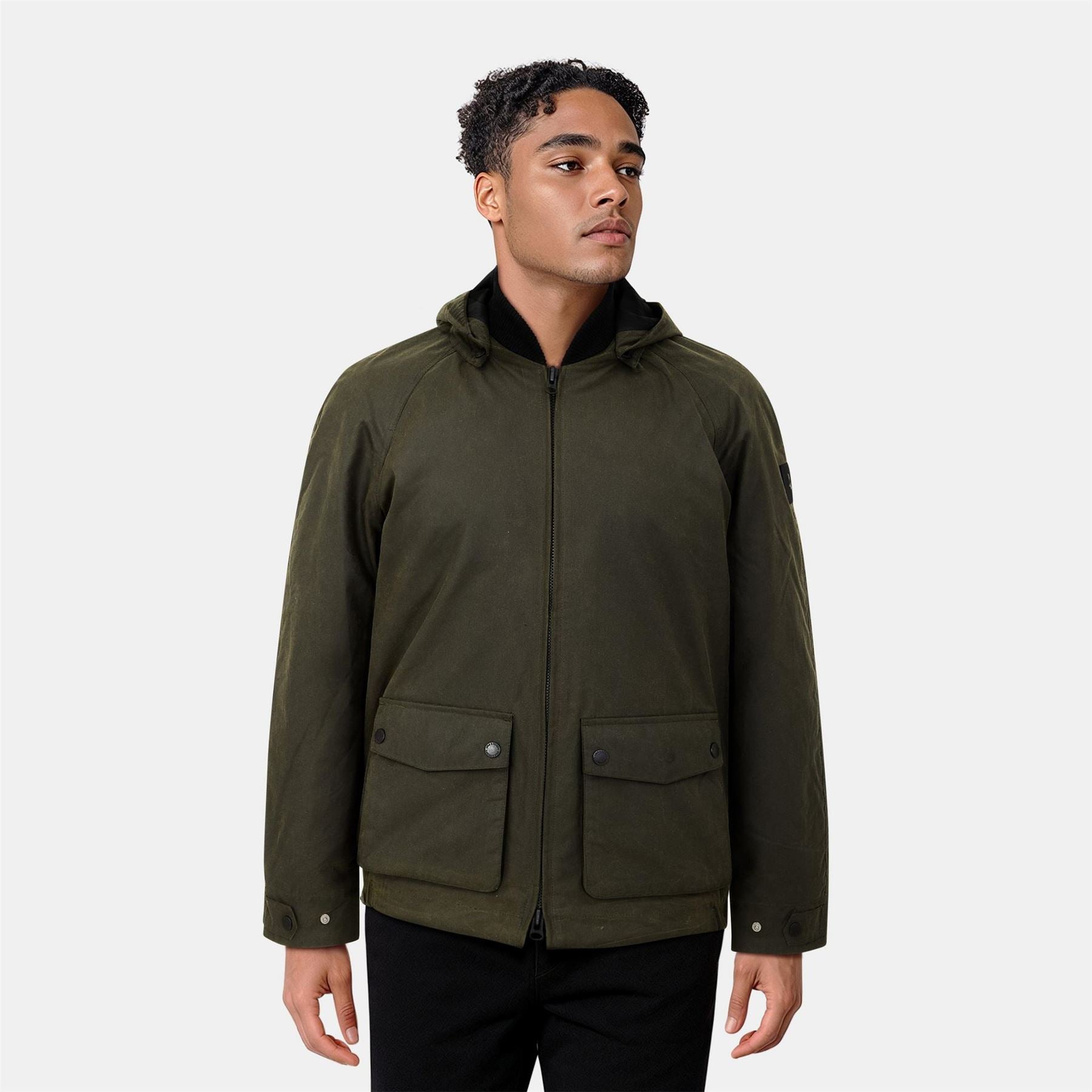 Lyle and Scott Hooded Bomber Jacket with Flap Pocket